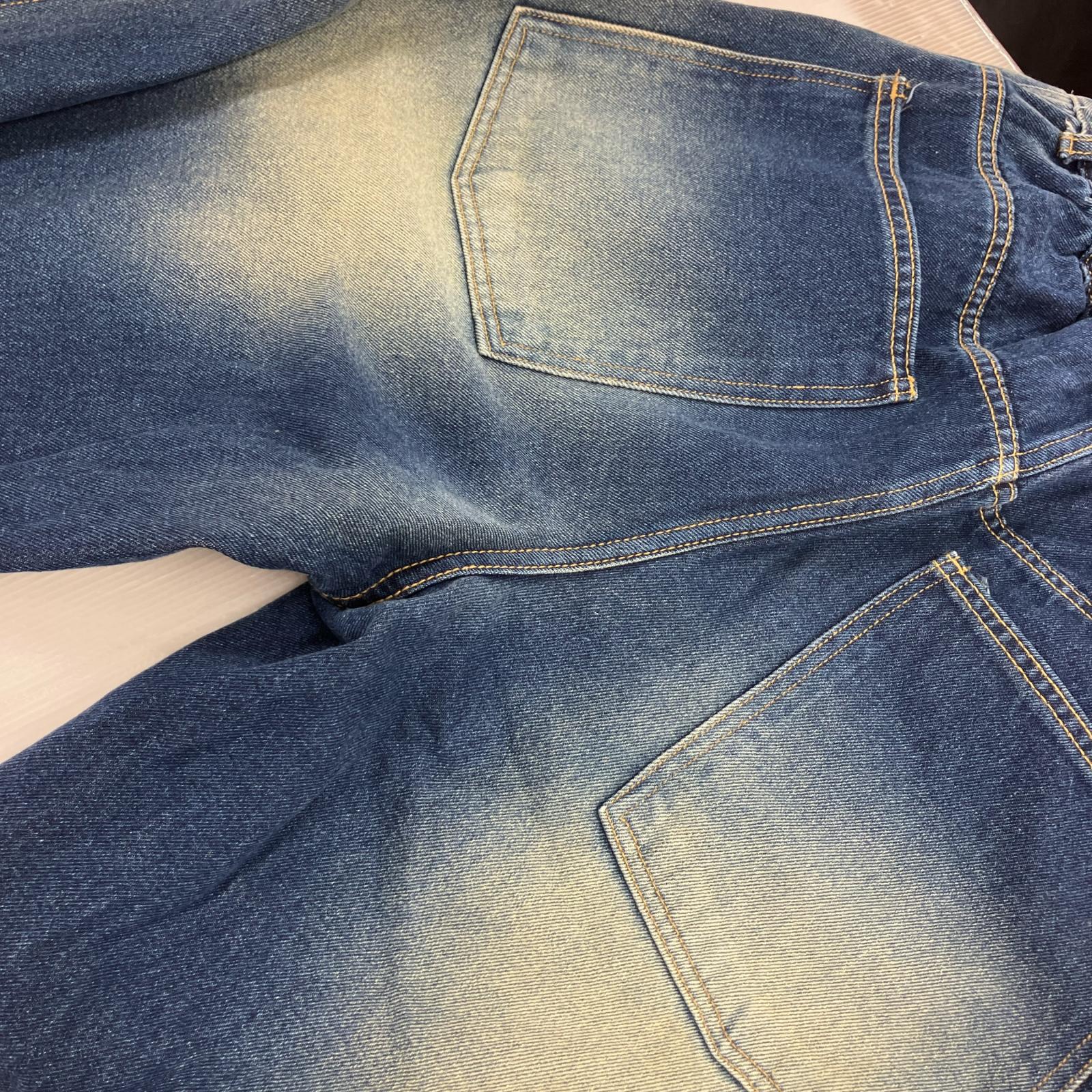 デニムパンツ クラッシュデニムパンツ ブルー