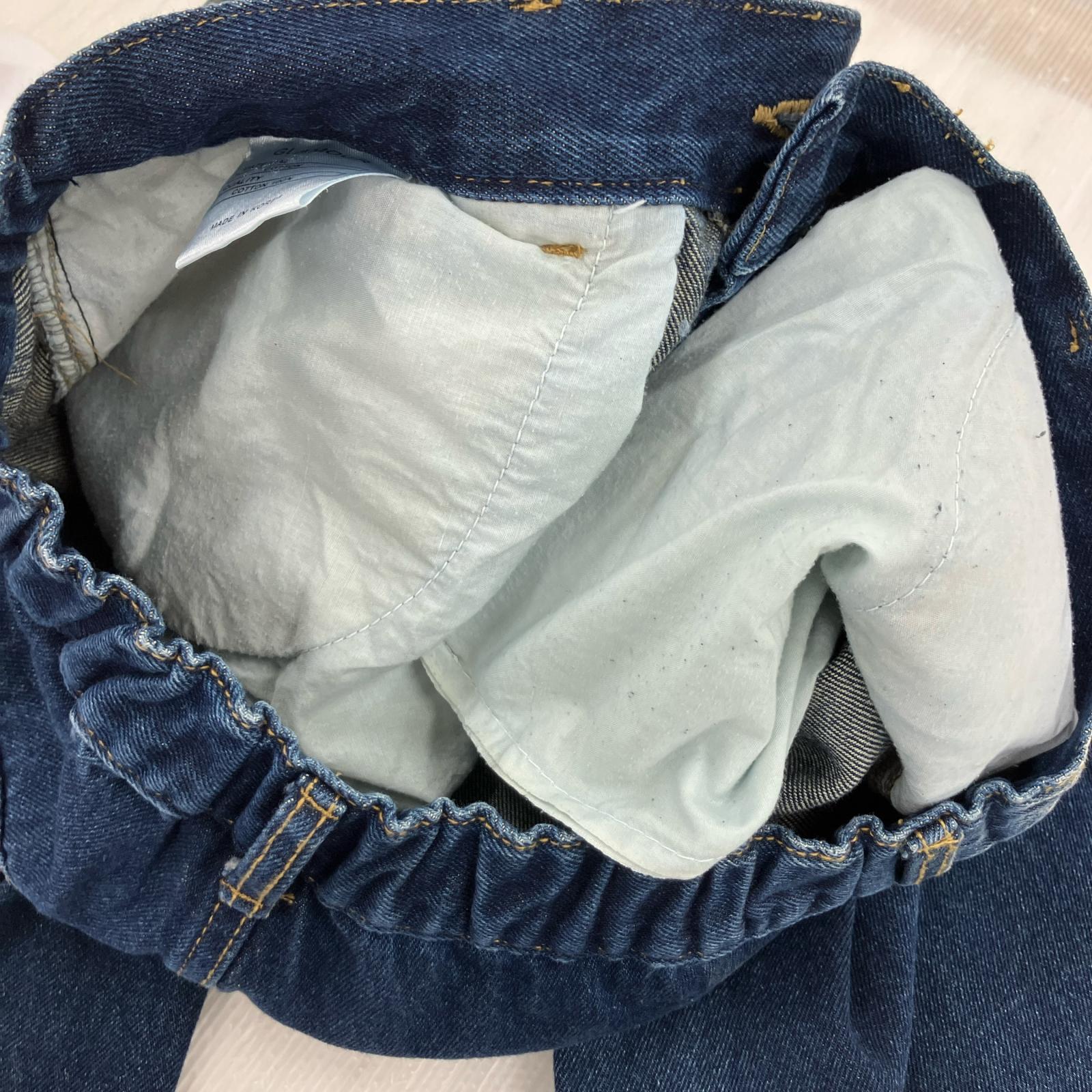 デニムパンツ クラッシュデニムパンツ ブルー