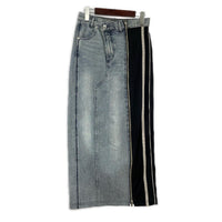 ロングスカート MAISON SPECIAL Zip Design Denim Combination Skirt 36 ブルー