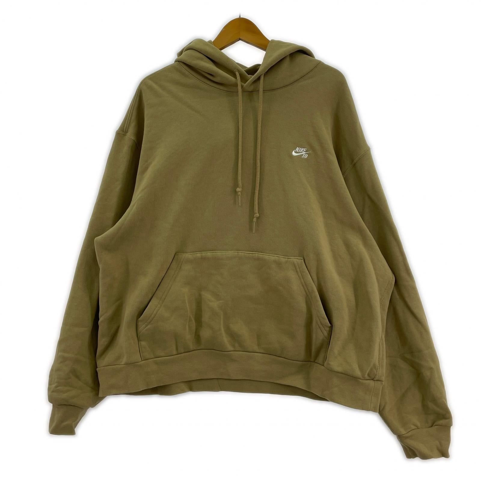 パーカー FLEECE PULLOVER SKATE HOODIE ベージュ