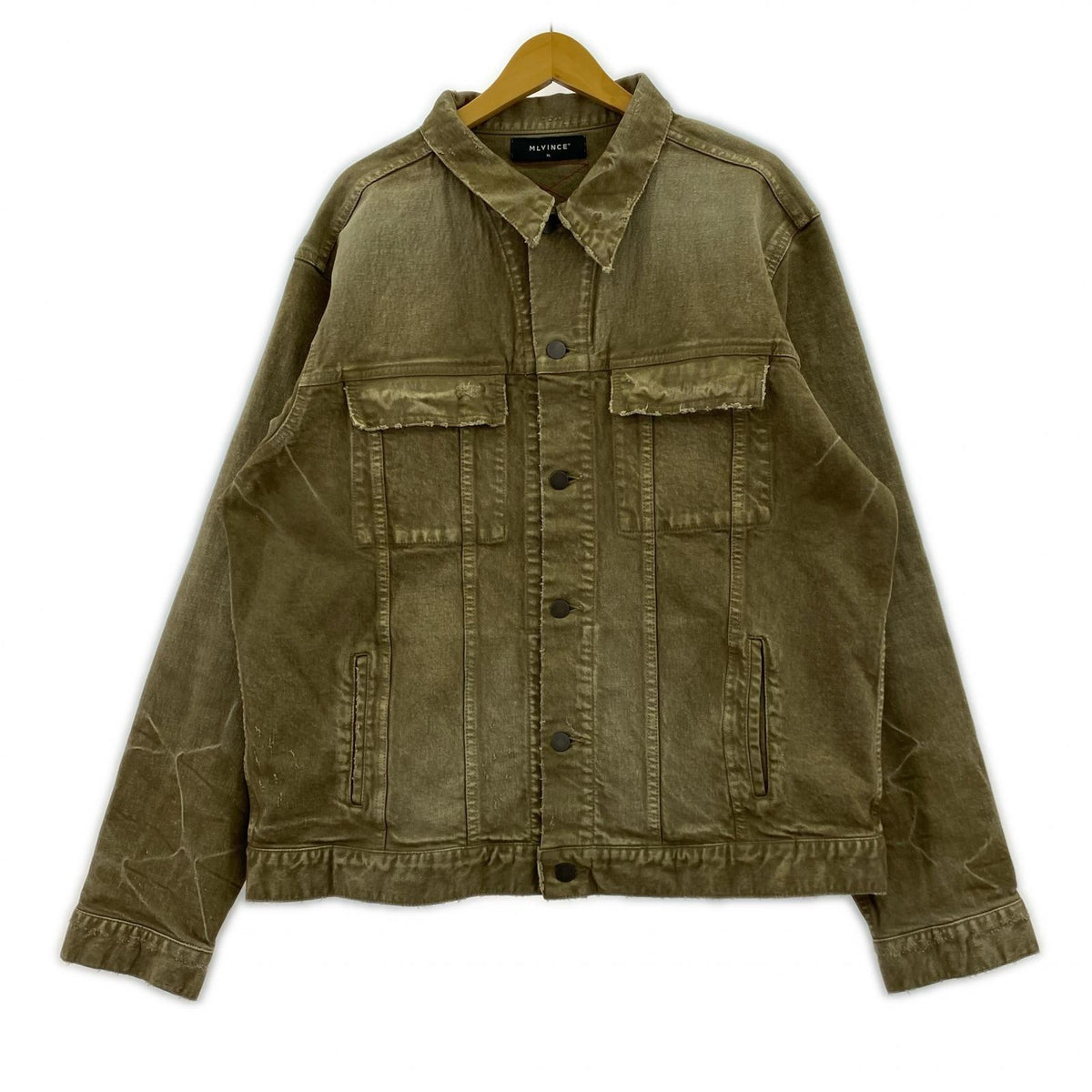 デニムジャケット MLVINCE ダメージ加工デニムジャケット ブラウン