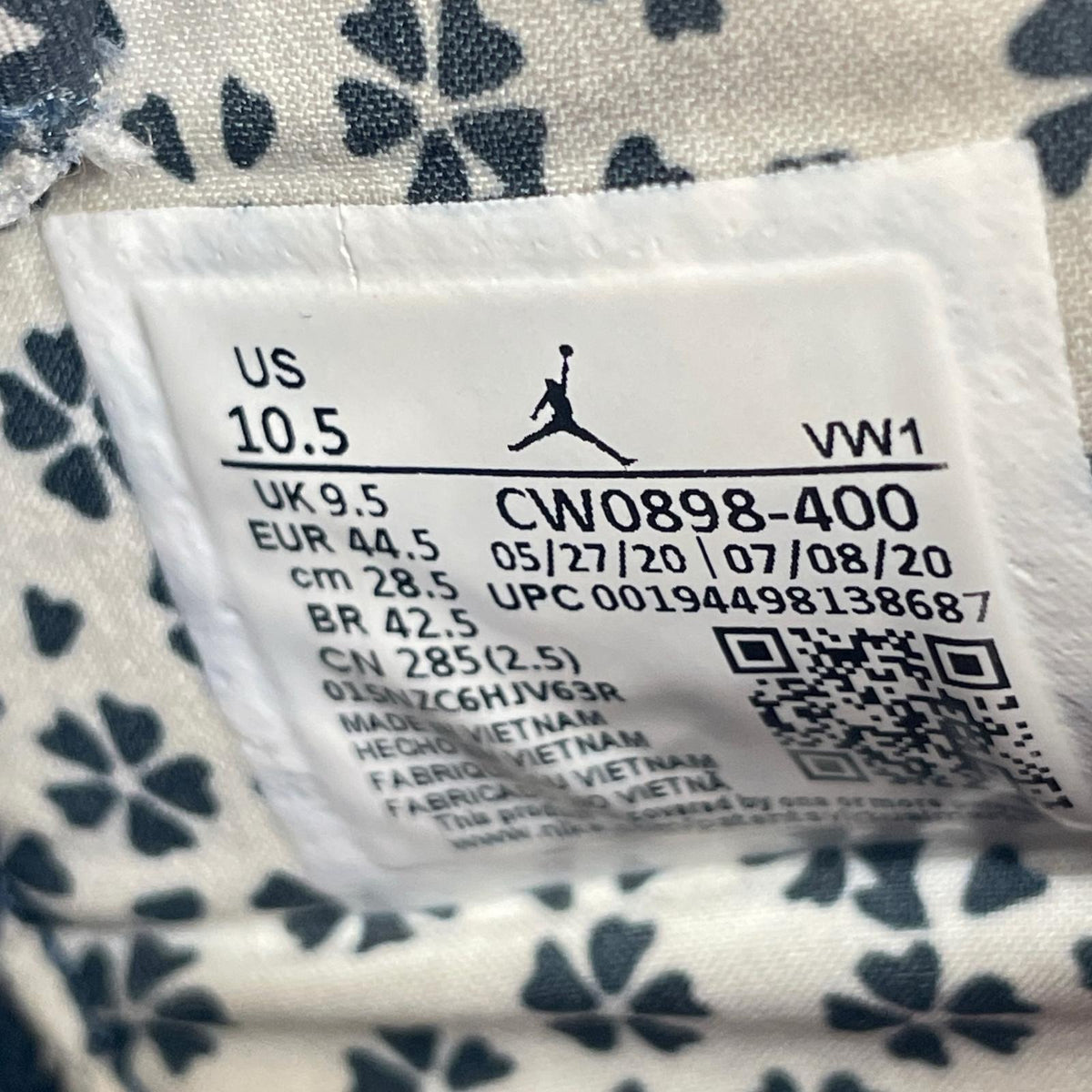 スニーカー Air Jordan 4 SE SASHIKO 刺し子 28.5cm (US10 1/2 UK10 EU47) ネイビー