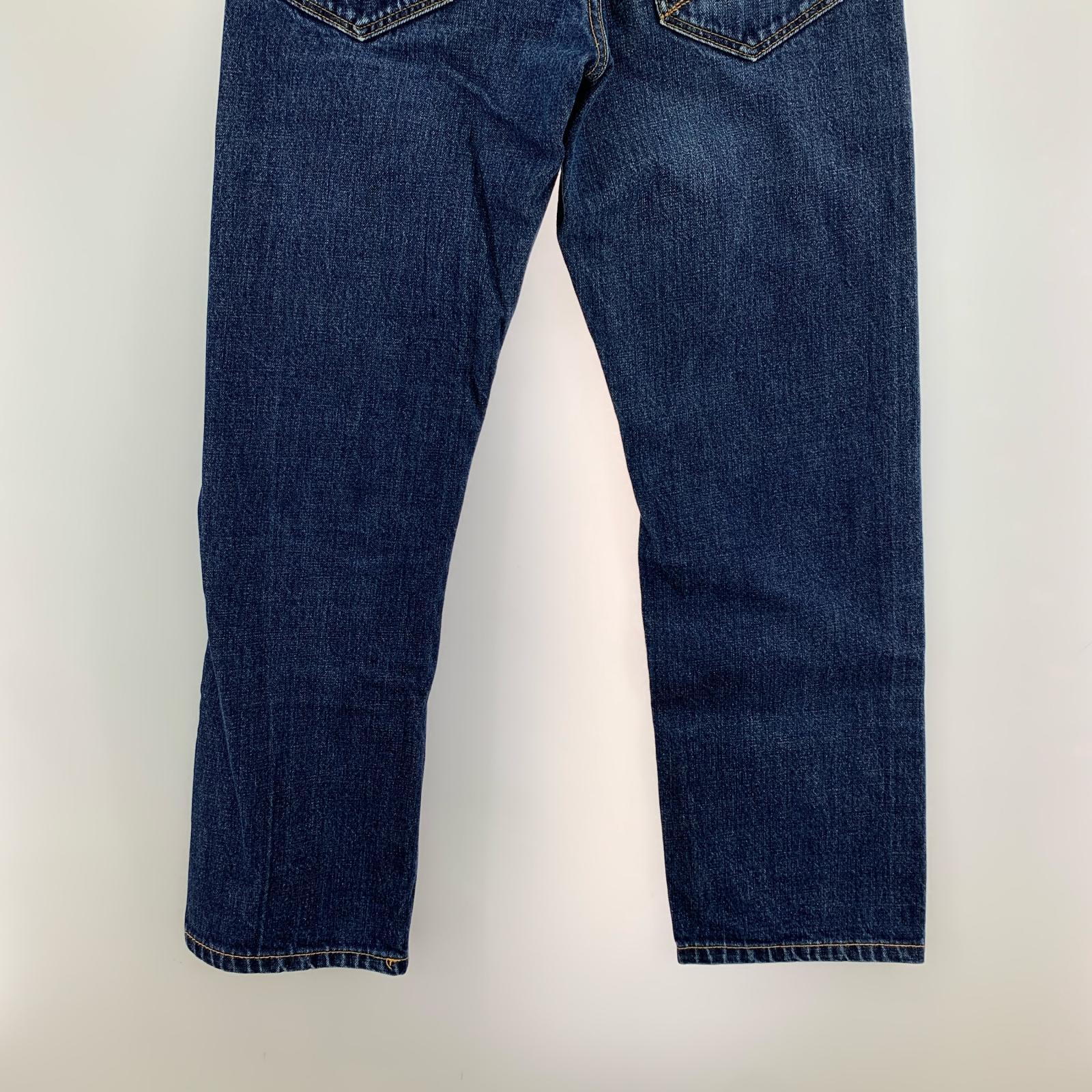 デニムパンツ イナズマステッチ ストレートデニム S ネイビー