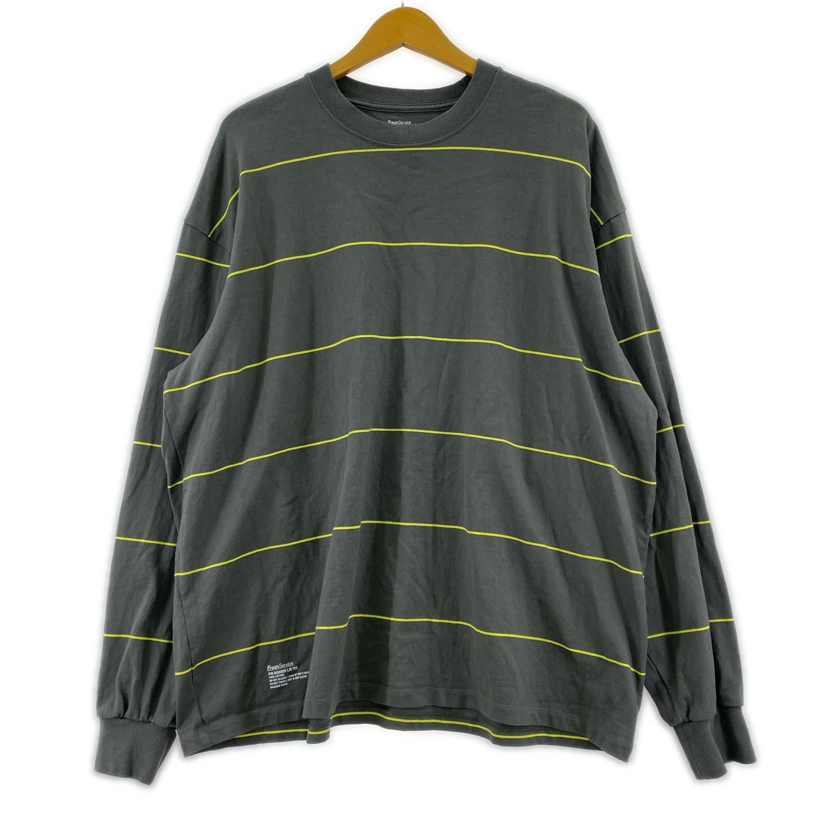 長袖Ｔシャツ PIN BORDER L/S TEE/L/グレー/FSC261-70261 L グレー