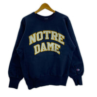スウェット 90s 刺繍トリコタグ NOTRE DAME　ネイビー M ネイビー