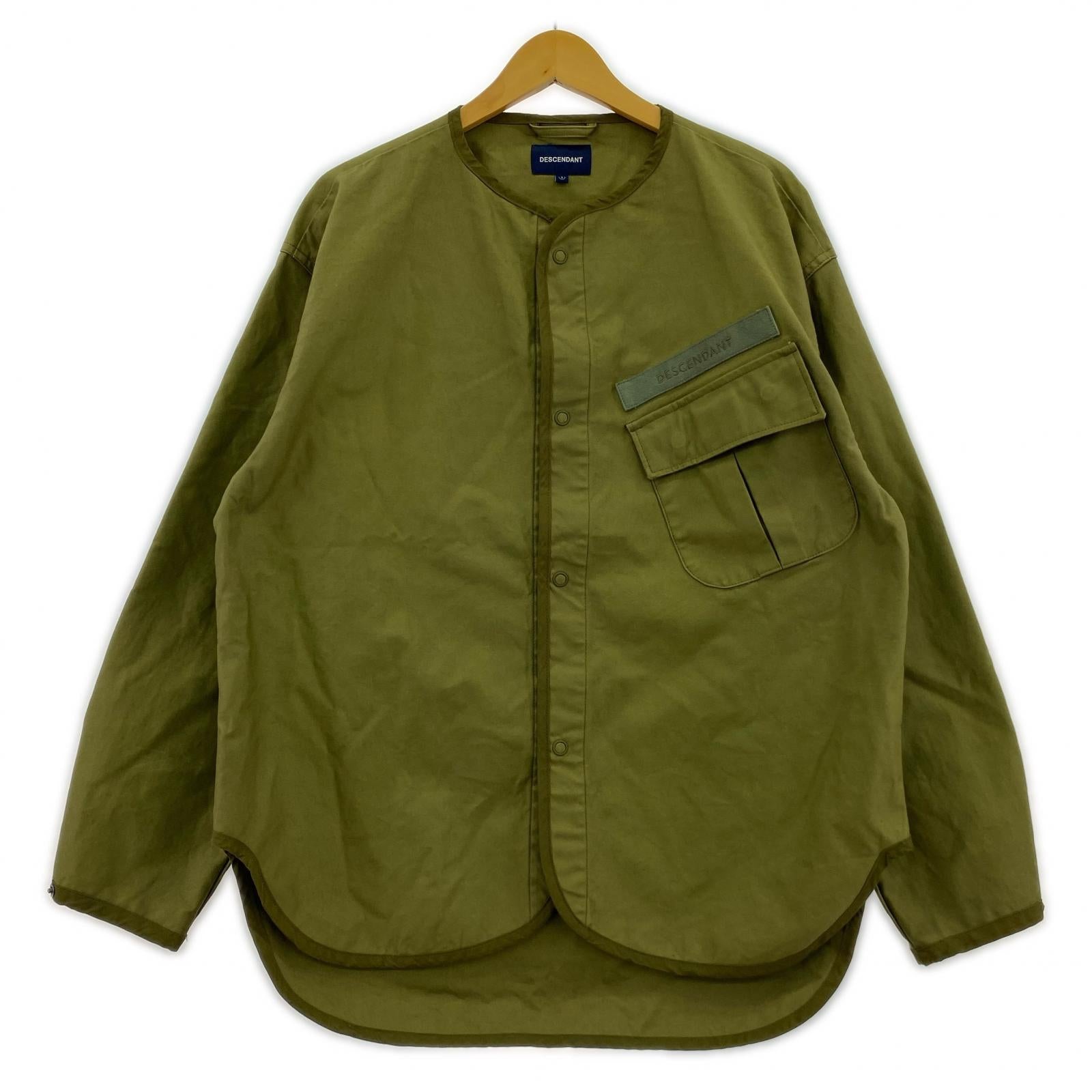 ジャケット 20AW REMNANTS SATIN LS SHIRT カーキ (1) 1 カーキ