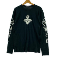 長袖Ｔシャツ A&G バッククロスL/SプリントTee L 黒 L ブラック