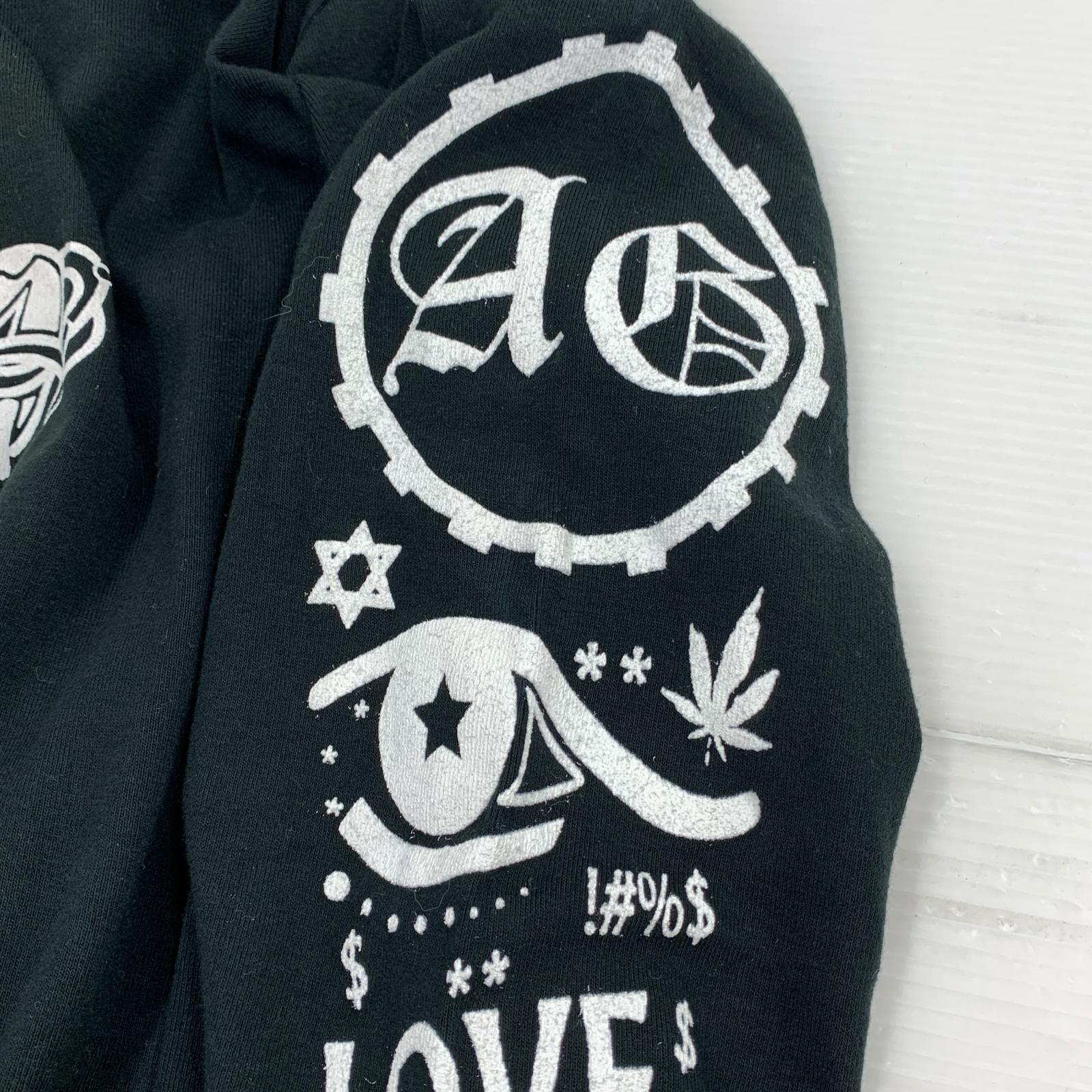長袖Ｔシャツ A&G バッククロスL/SプリントTee L 黒 L ブラック