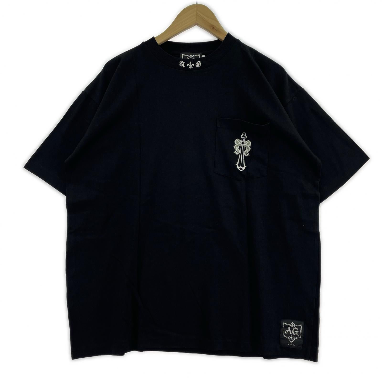 半袖Ｔシャツ A&G フレア刺繍 S/SポケTee L 黒 L ブラック