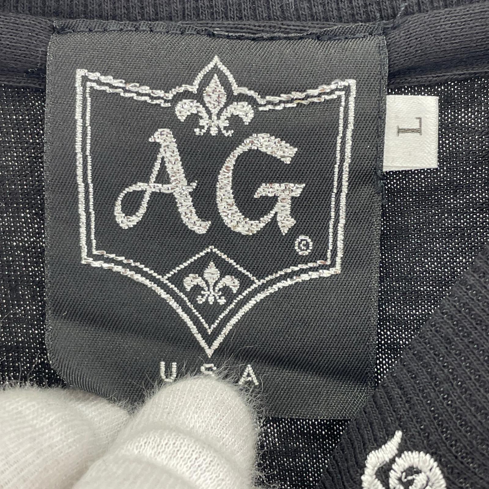 半袖Ｔシャツ A&G フレア刺繍 S/SポケTee L 黒 L ブラック