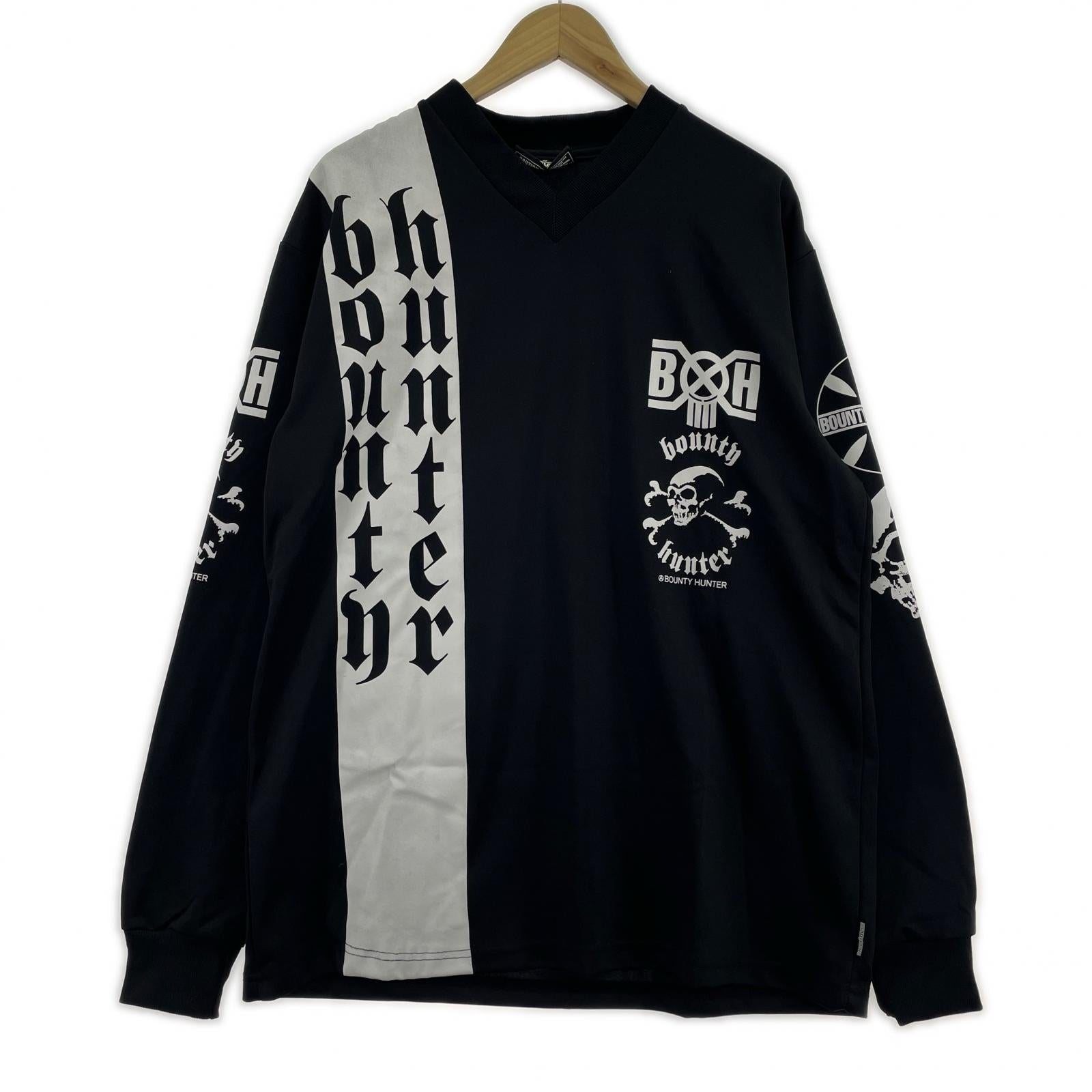 長袖Ｔシャツ BOUNTY HUNTER 02SS クロスボーンスカル ゲームシャツ XL 黒 ブラック