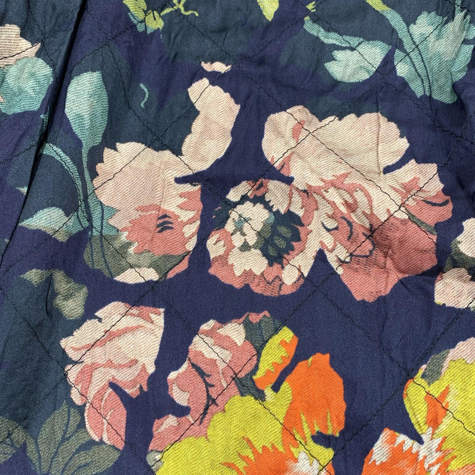 ショートパンツ DRIES VAN NOTEN フラワープリント キルティングショーツ 36 36 ネイビー