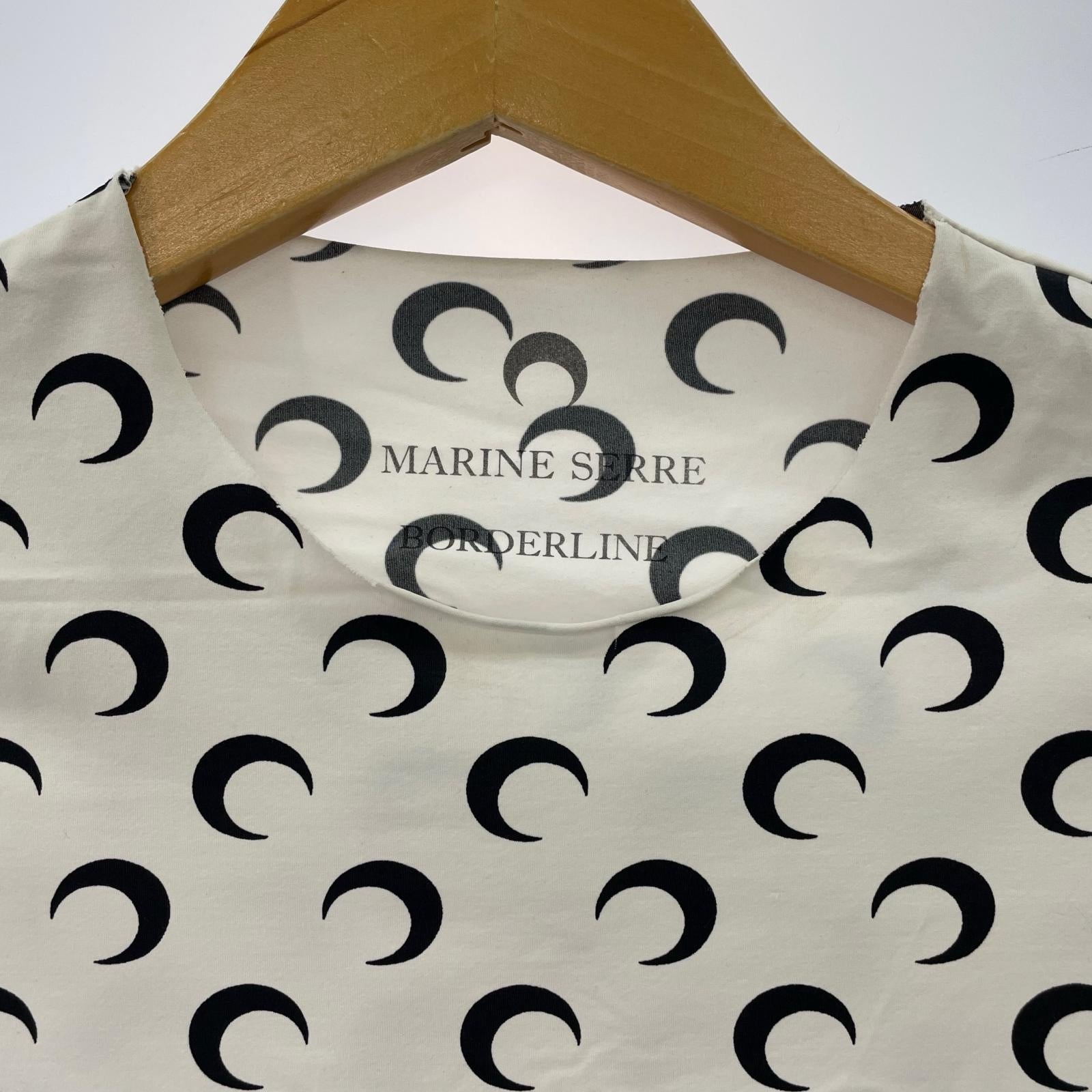 長袖Ｔシャツ MARINE SERRE セカンドスキン 総柄 白 XS ホワイト