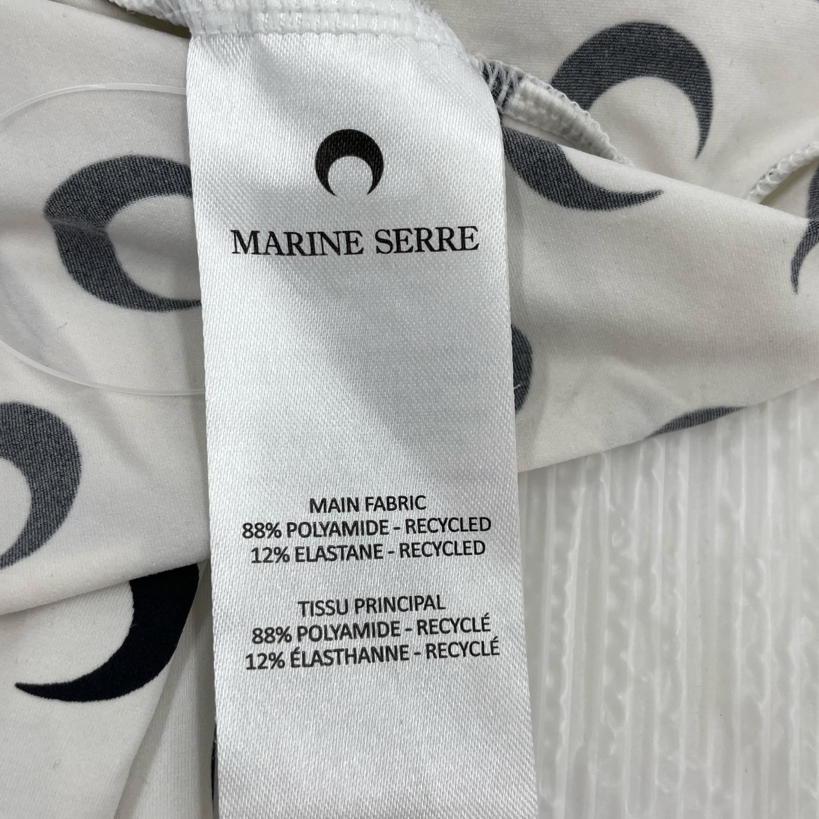 長袖Ｔシャツ MARINE SERRE セカンドスキン 総柄 白 XS ホワイト