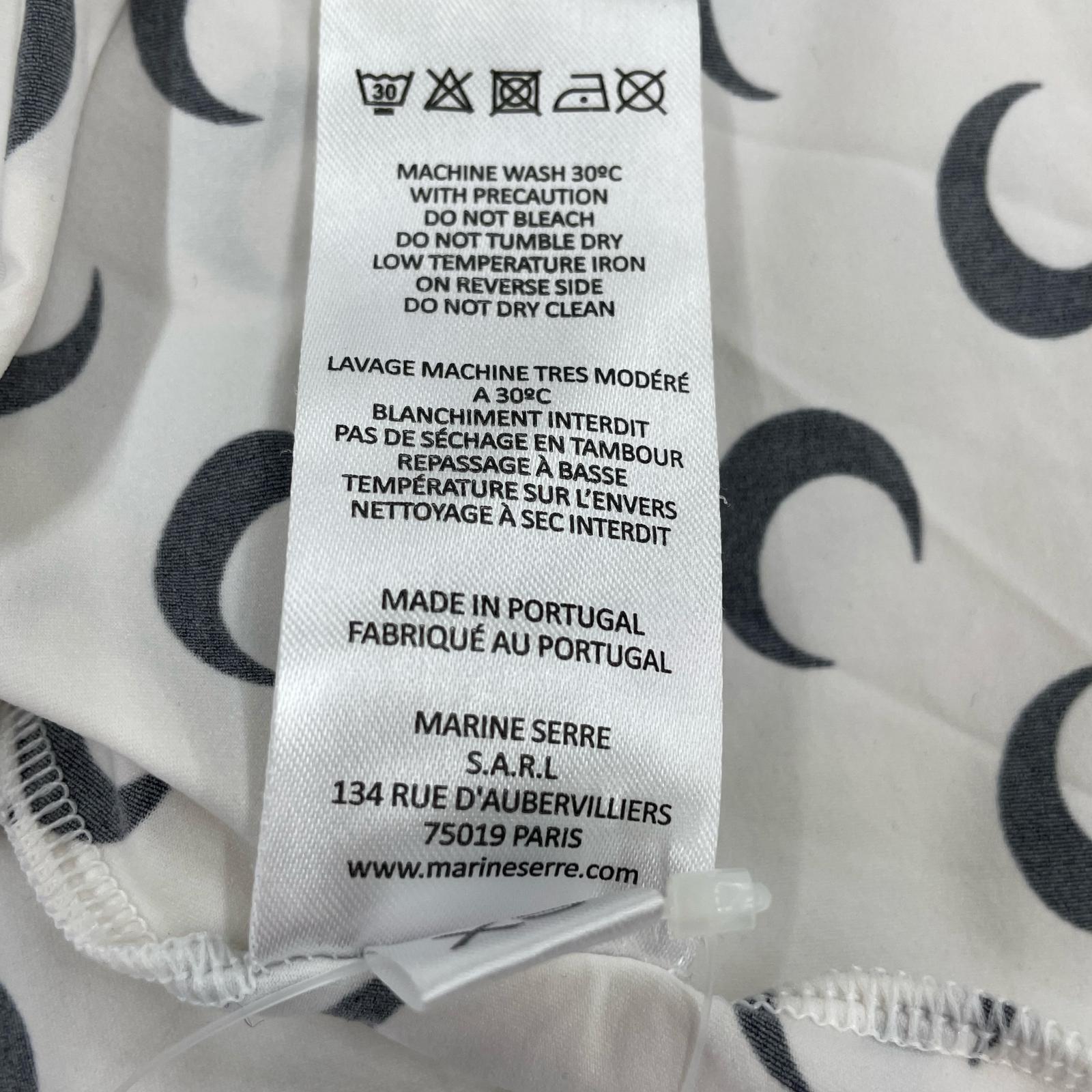 長袖Ｔシャツ MARINE SERRE セカンドスキン 総柄 白 XS ホワイト
