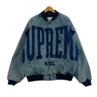 ジャケット Washed Knockout Denim Varsity Jacket L ブルー