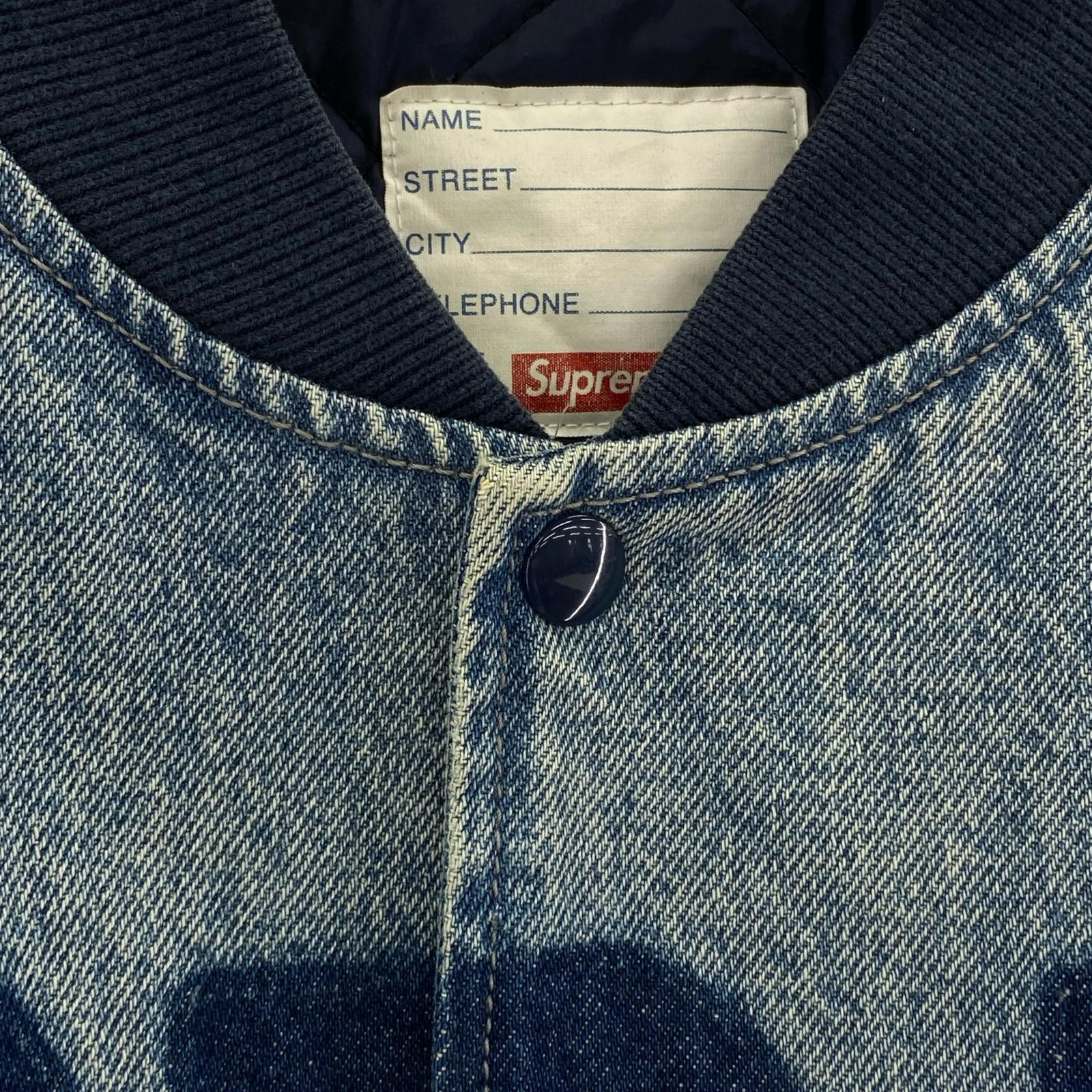 ジャケット Washed Knockout Denim Varsity Jacket L ブルー