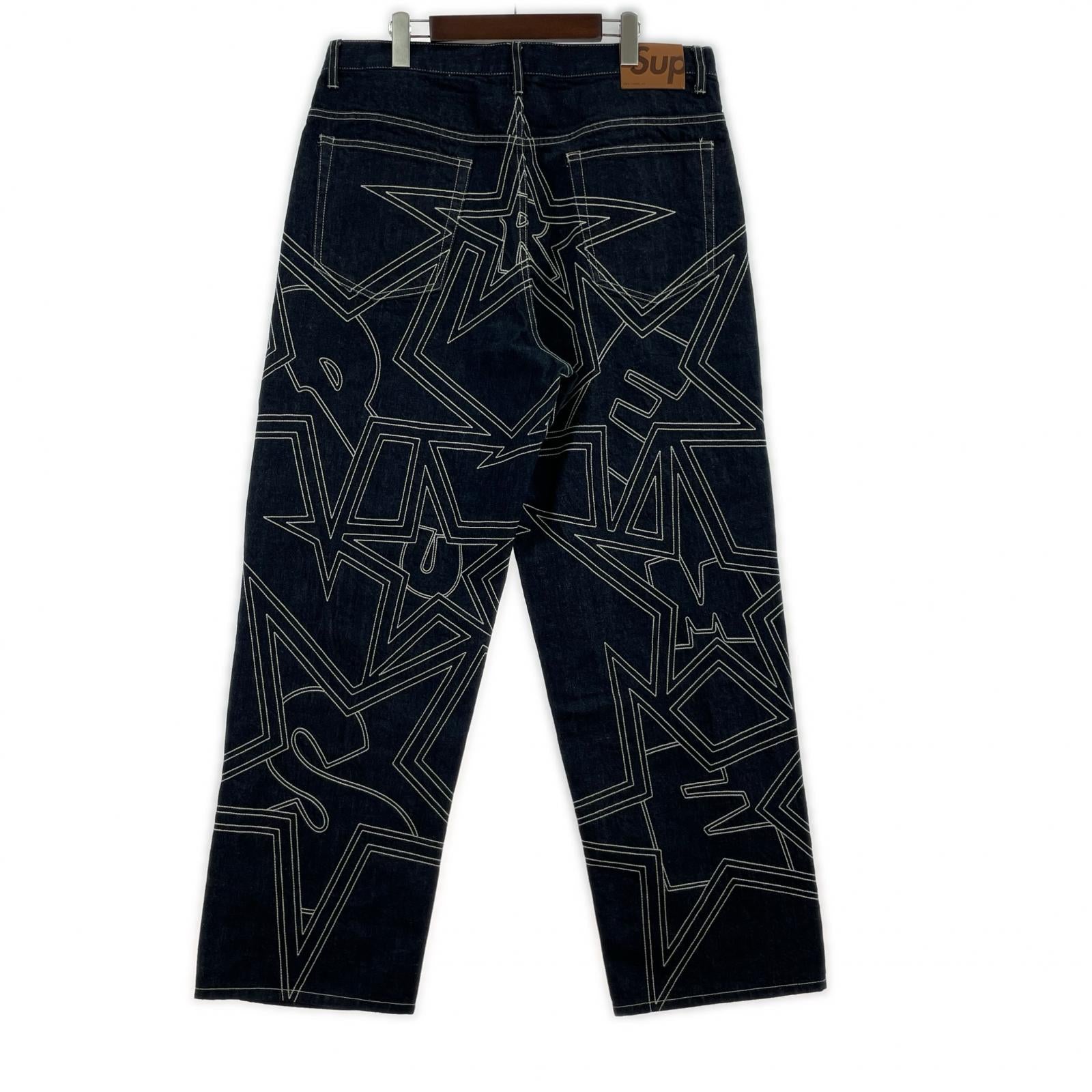デニムパンツ Supreme 25SS Stars Topstitch Baggy Jean 34 34 ネイビー