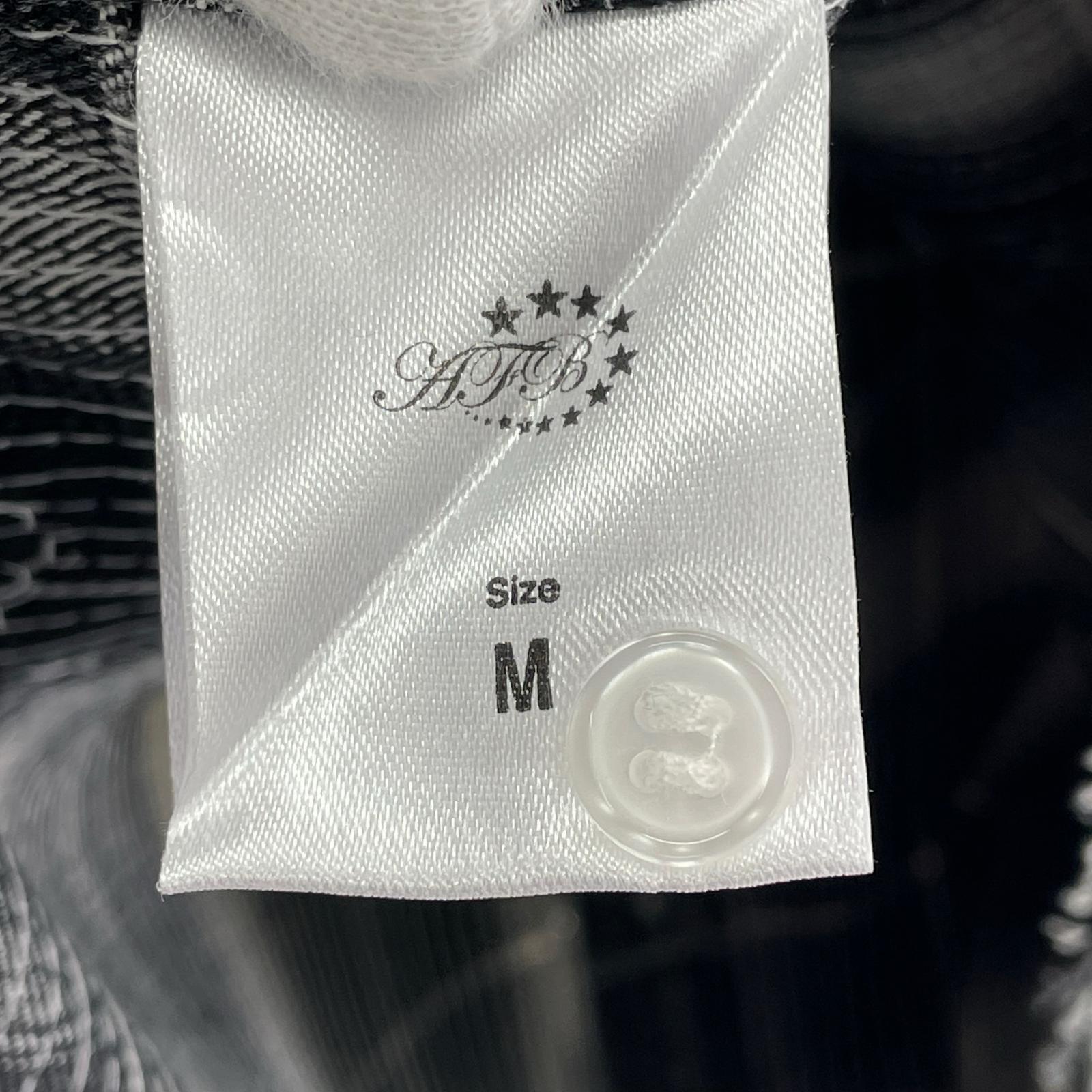 長袖シャツ AFB SPANGLE SHIRTS スパンコールチェックシャツ M 黒 M ブラック