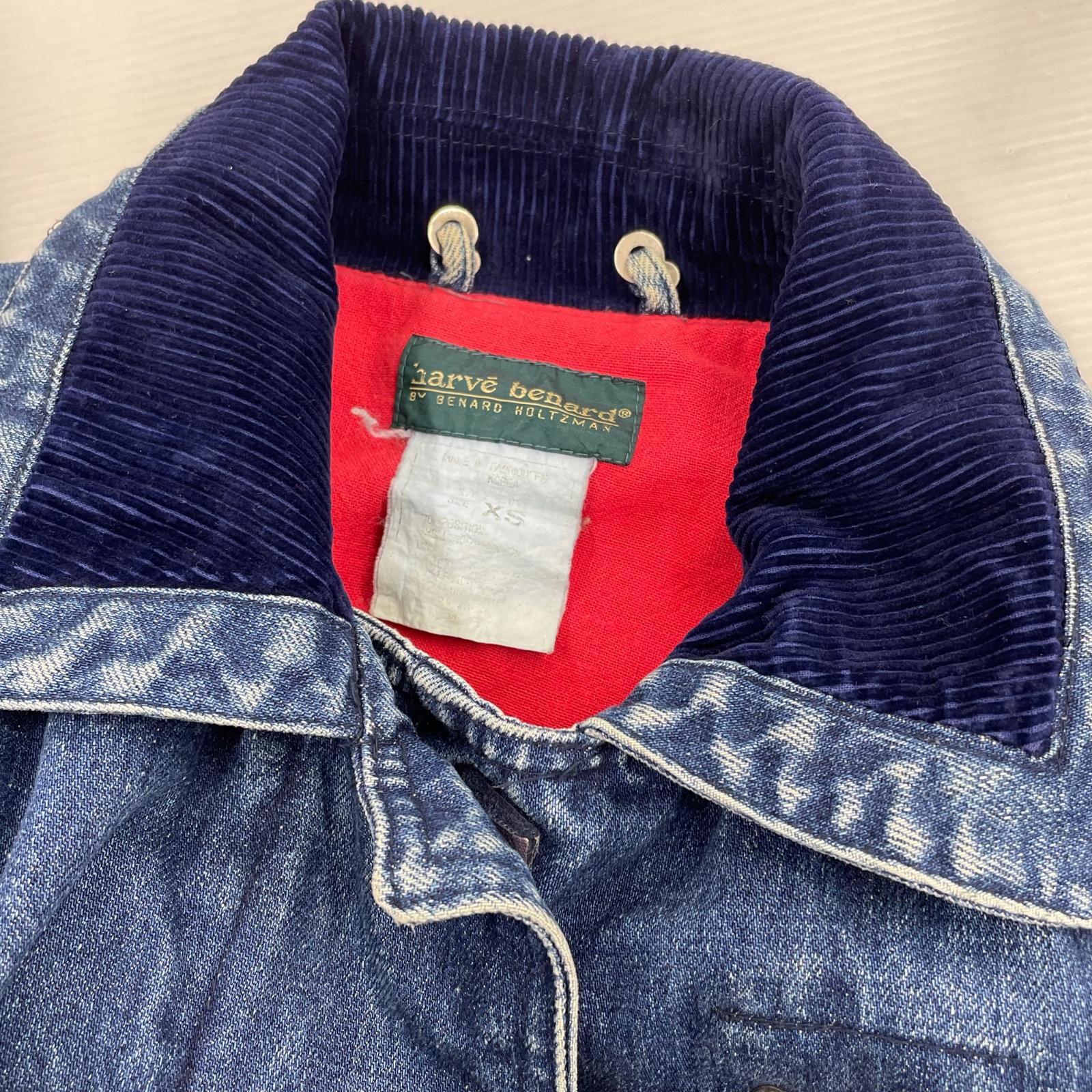 デニムジャケット harve benard デニムロングジャケット ブルー