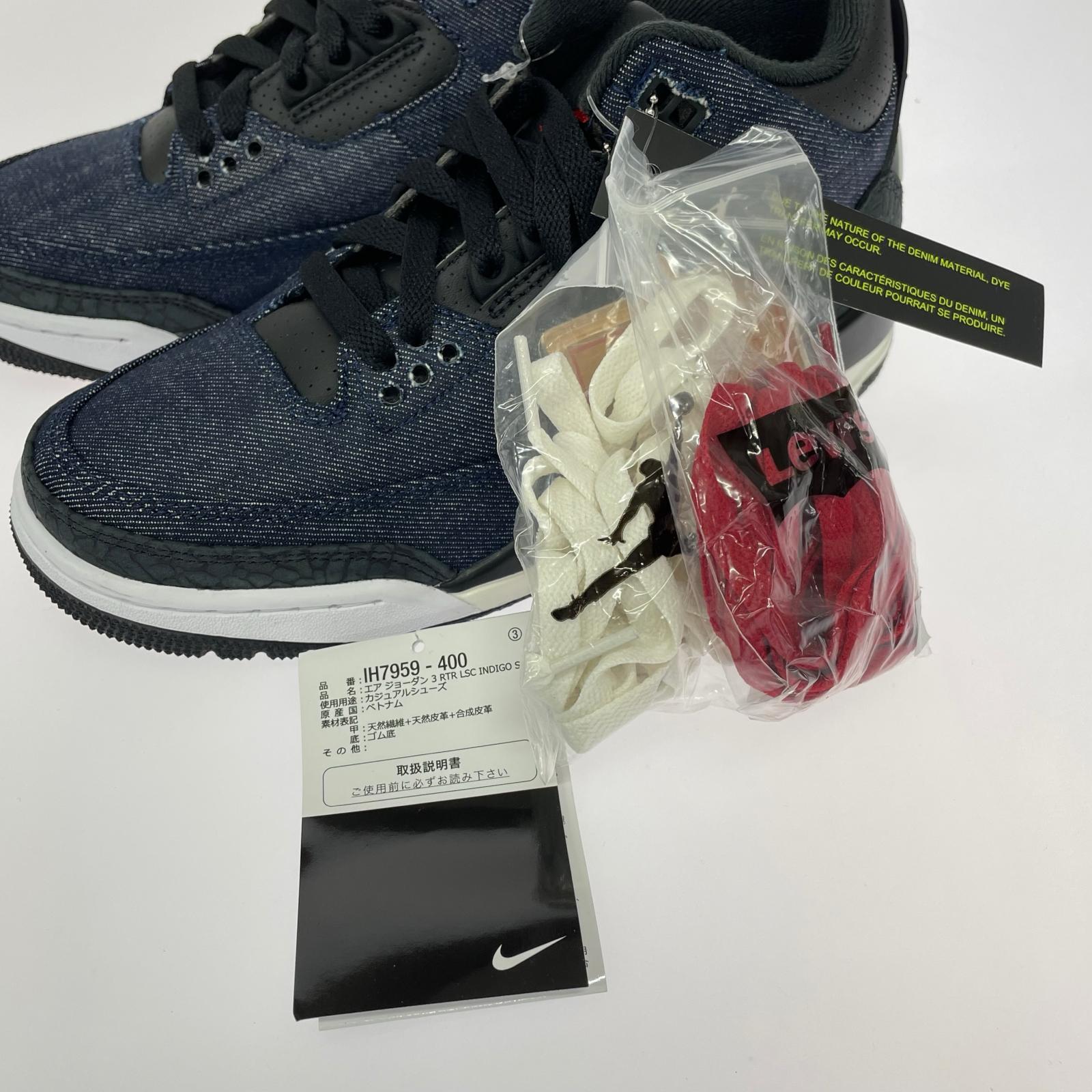 その他靴 ×Levi's Air Jordan 3 Retro SP "Indigo and Gym Red" 23.5cm 23.5cm (US5 1/2 UK5 EU37)