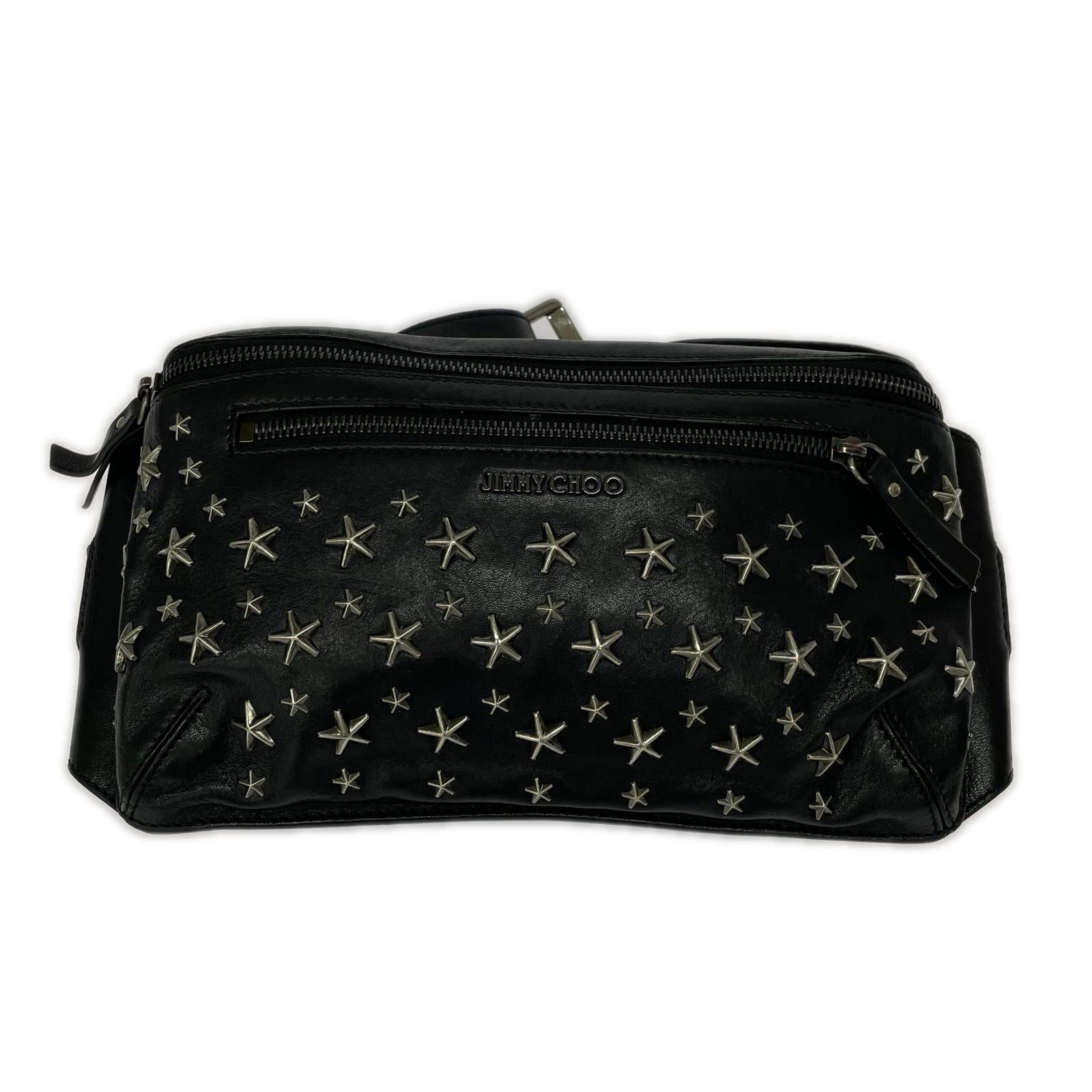 JIMMY CHOO OSCAR スタッズ ウエストバッグ 黒