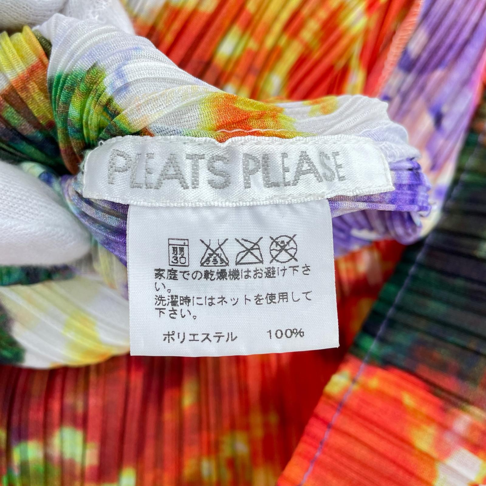 ワンピース PLEATS PLEASE ノースリーブワンピース マルチカラー