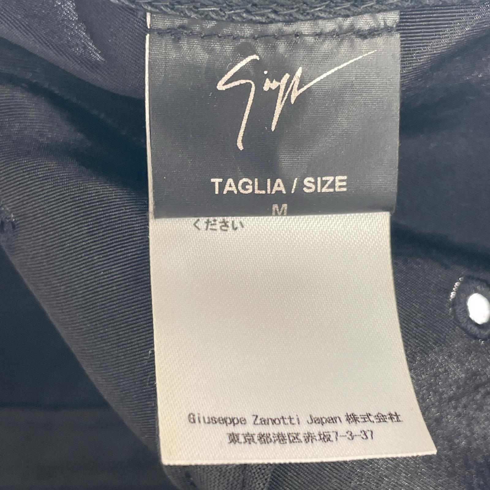 キャップ GIUSEPPE ZANOTTI DESIGN ジッパーデザインロゴ サテンキャップ M ブラック M ブラック