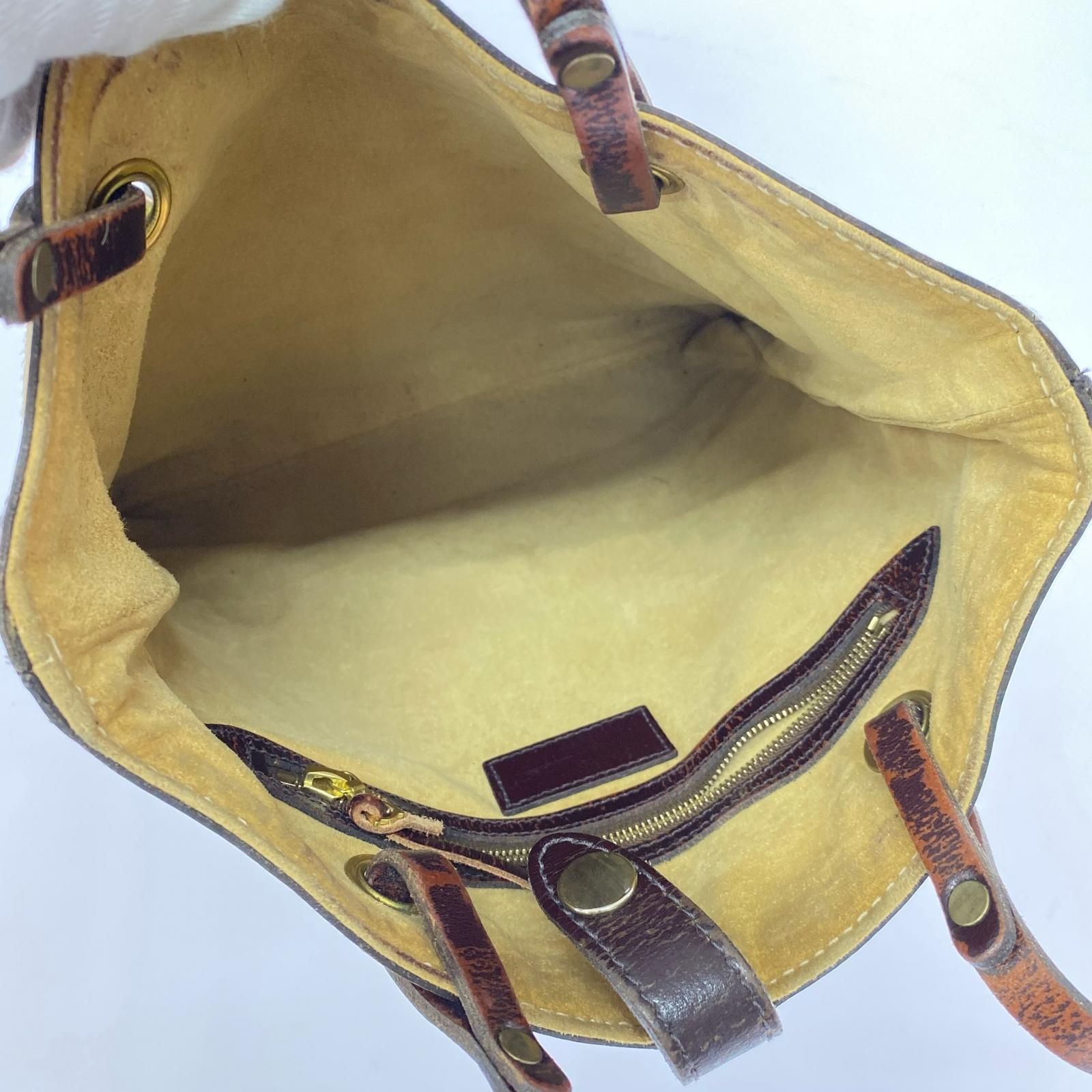 ショルダーバッグ J&M DAVIDSON アニマル トートバッグ 茶 ブラウン