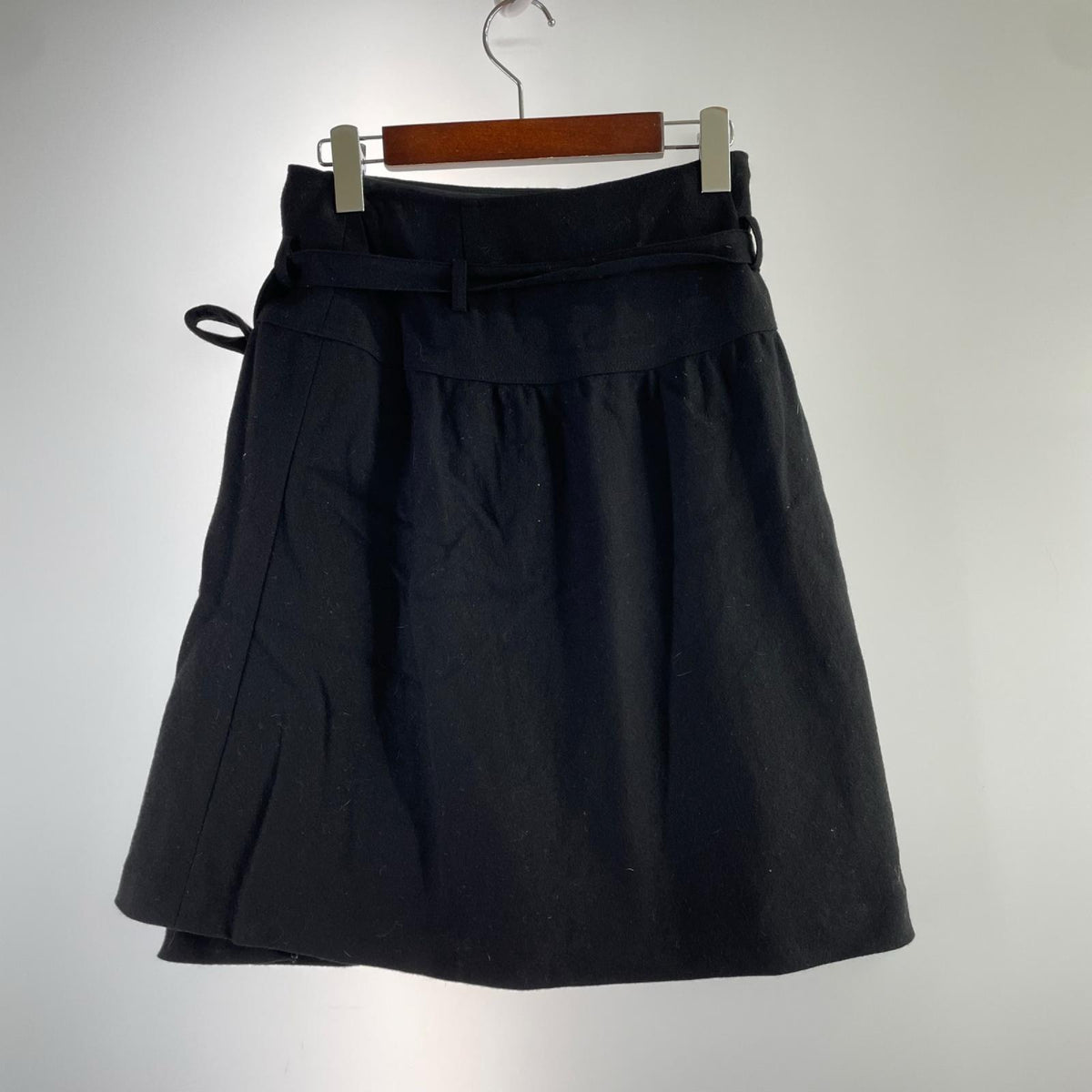 ミニスカート ｳｰﾙﾗｯﾌﾟｽｶｰﾄ BLK ブラック