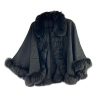 その他アウター SAGA FURS カシミア ポンチョ M ブラック