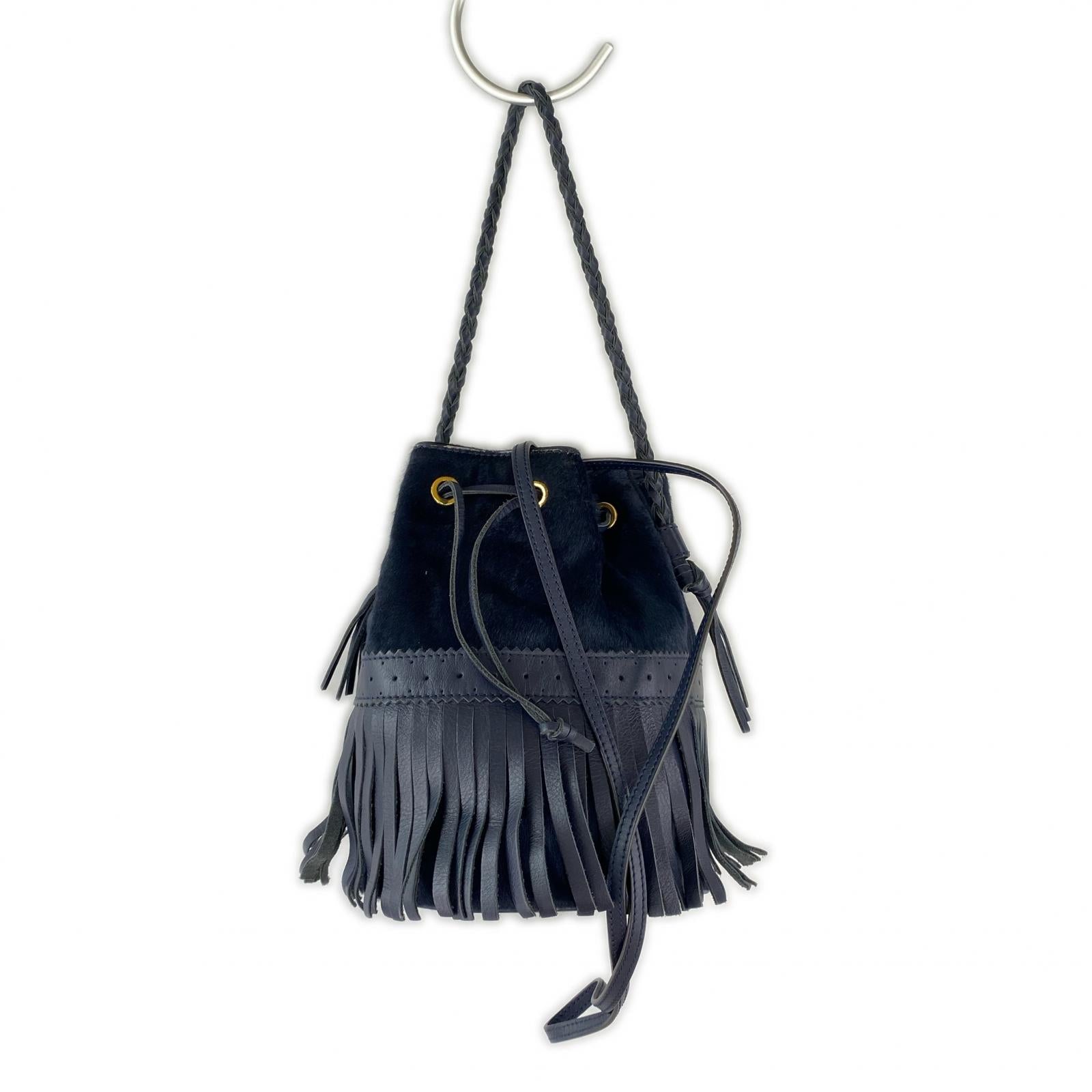 ショルダーバッグ J&M DAVIDSON カーニバル ハラコ ネイビー ネイビー