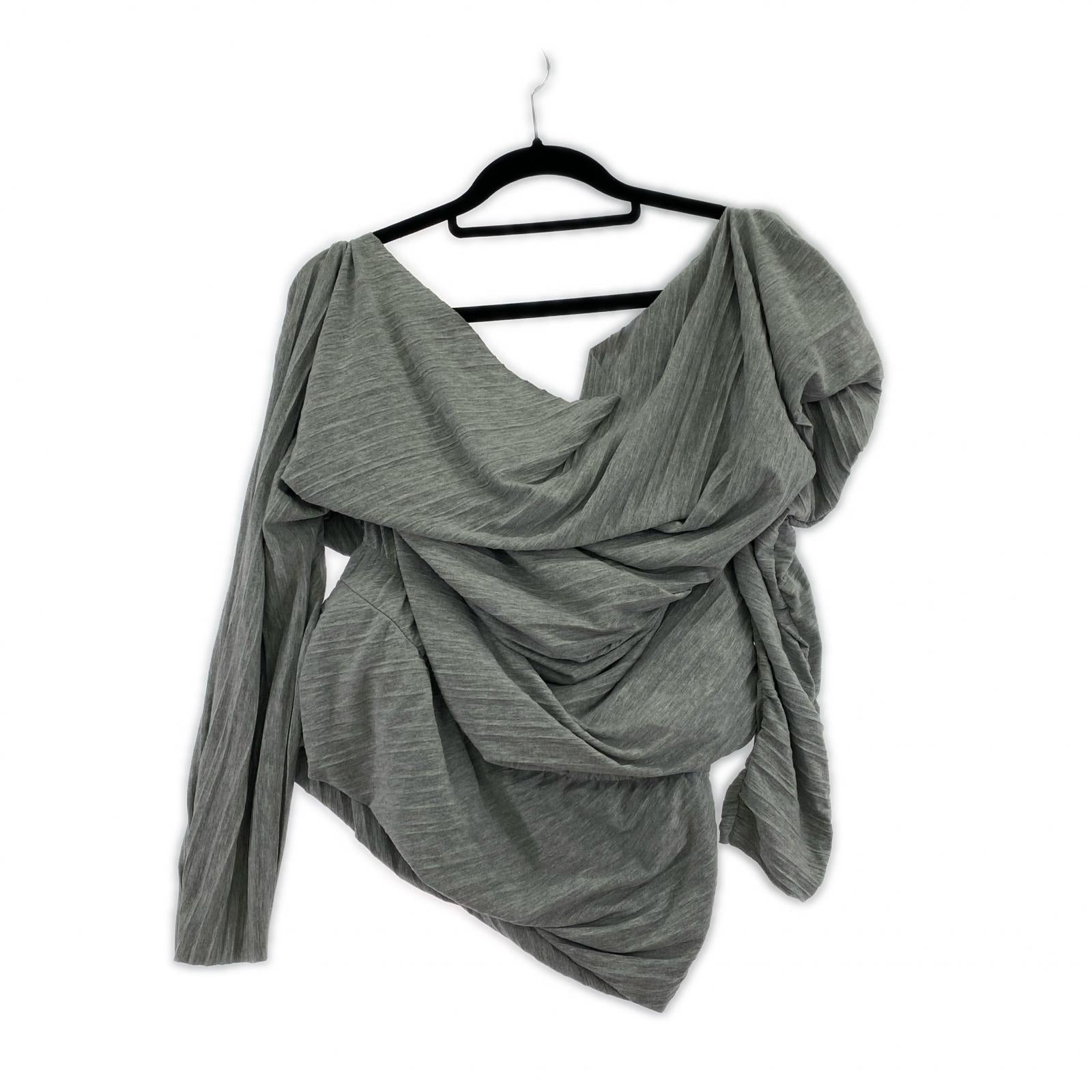 長袖Ｔシャツ OPEN YY トップス (M) 灰 M グレー