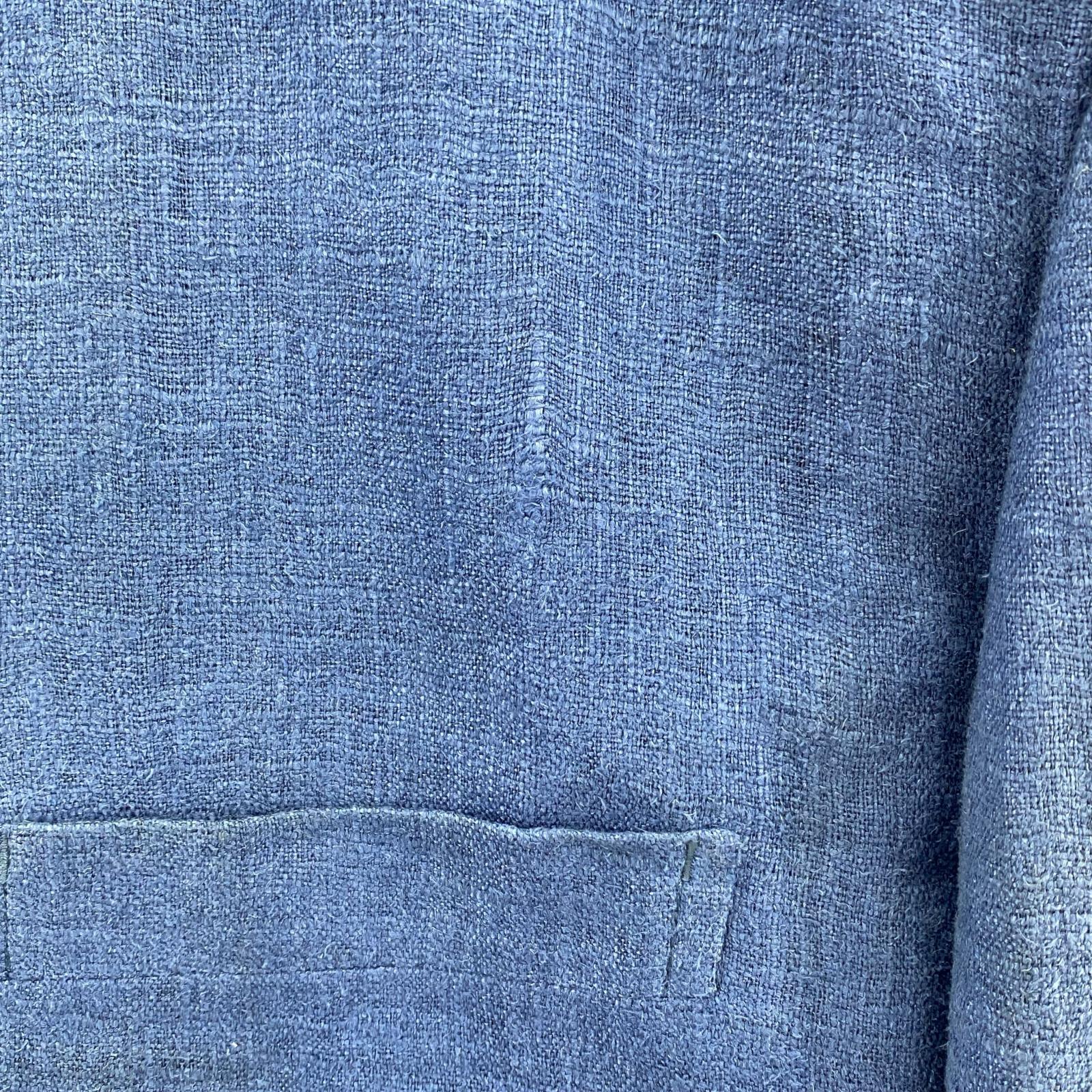 ジャケット ISSEY MIYAKE インディゴリネンマオカラージャケット XL インディゴ