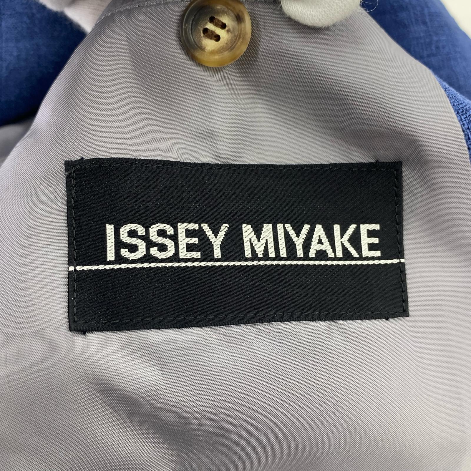 ジャケット ISSEY MIYAKE インディゴリネンマオカラージャケット XL インディゴ