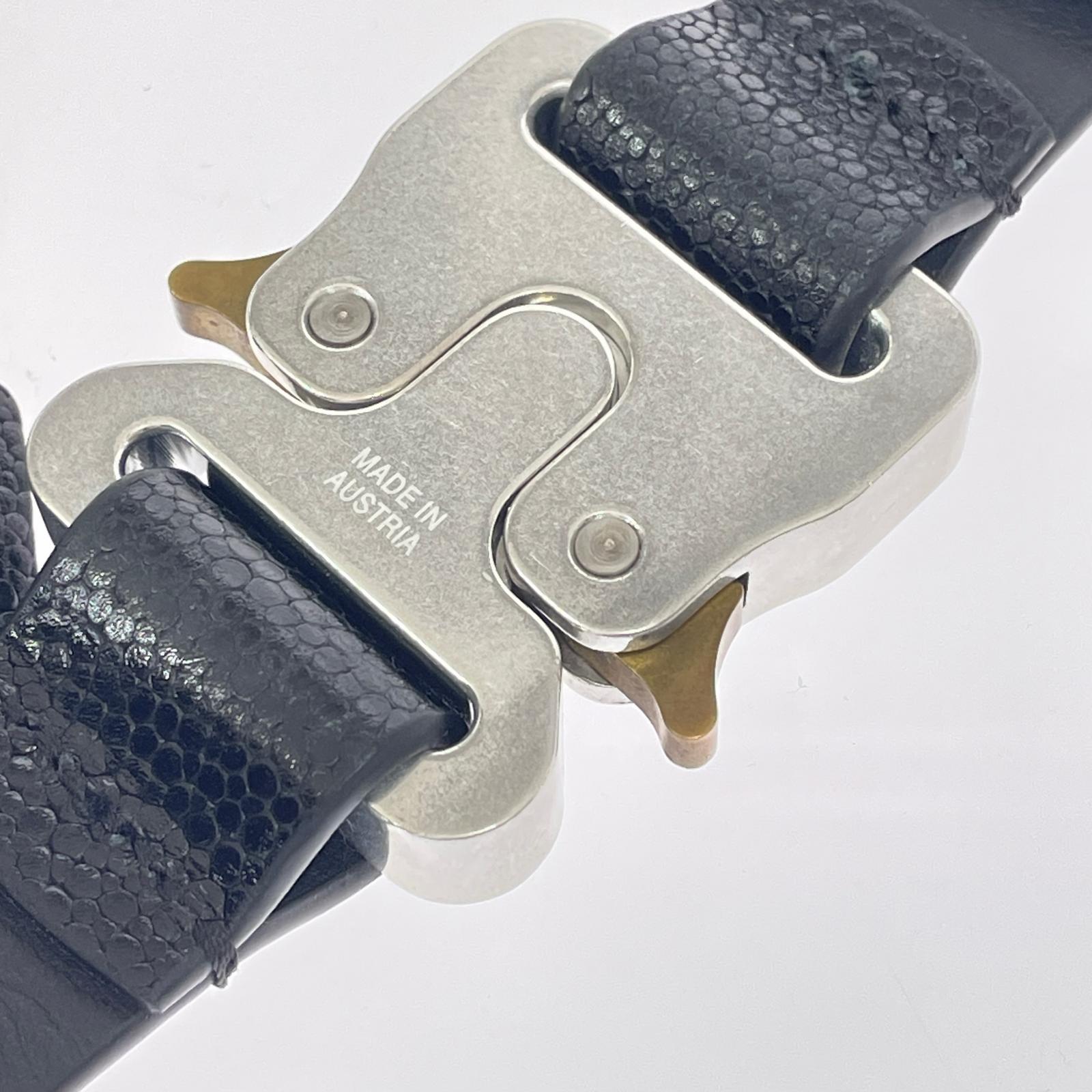 その他アクセサリー LEATHER MEDIUM BUCKLE BELT ブラック