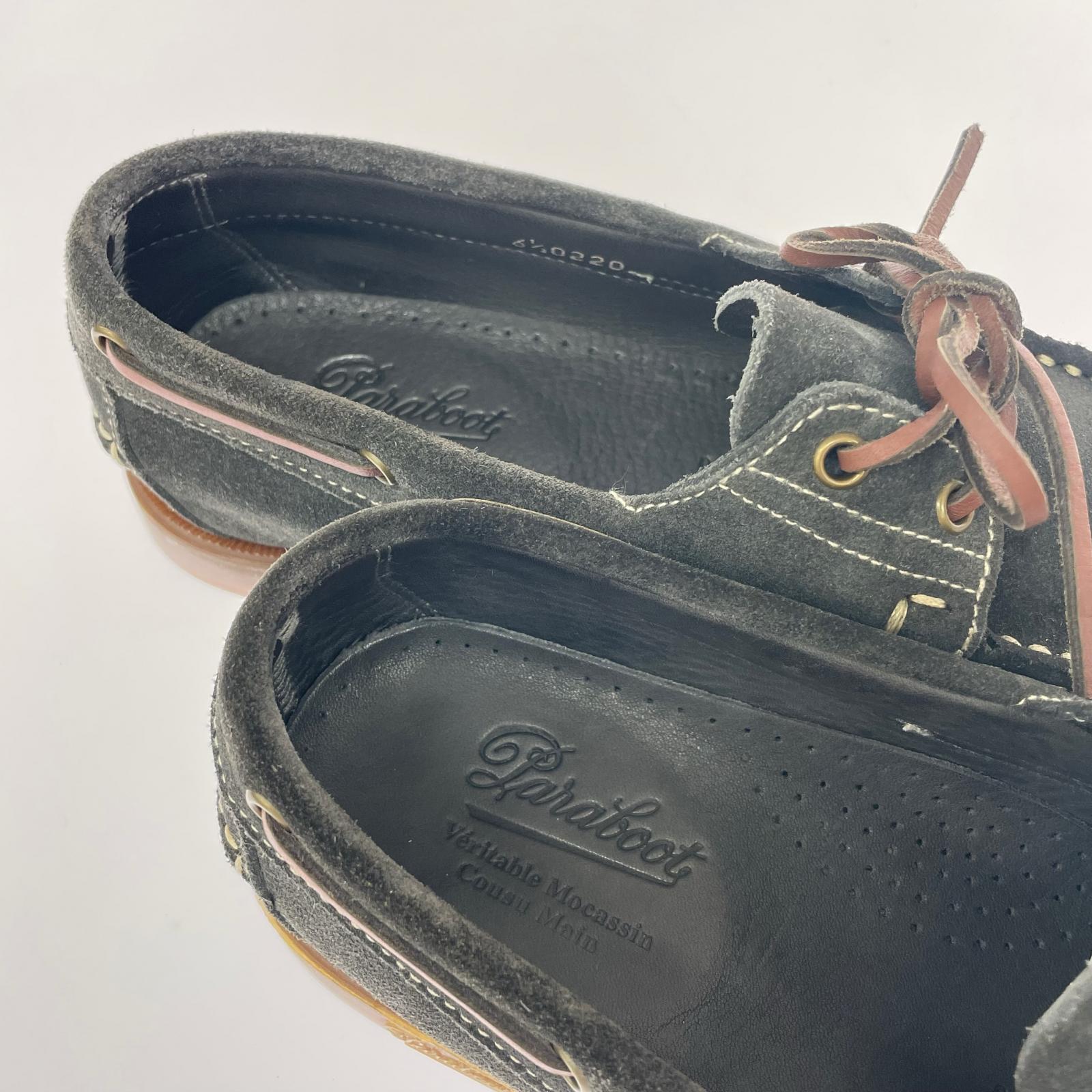 シューズ Paraboot BARTH MARINE デッキシューズ 6.5 黒×茶 ブラック