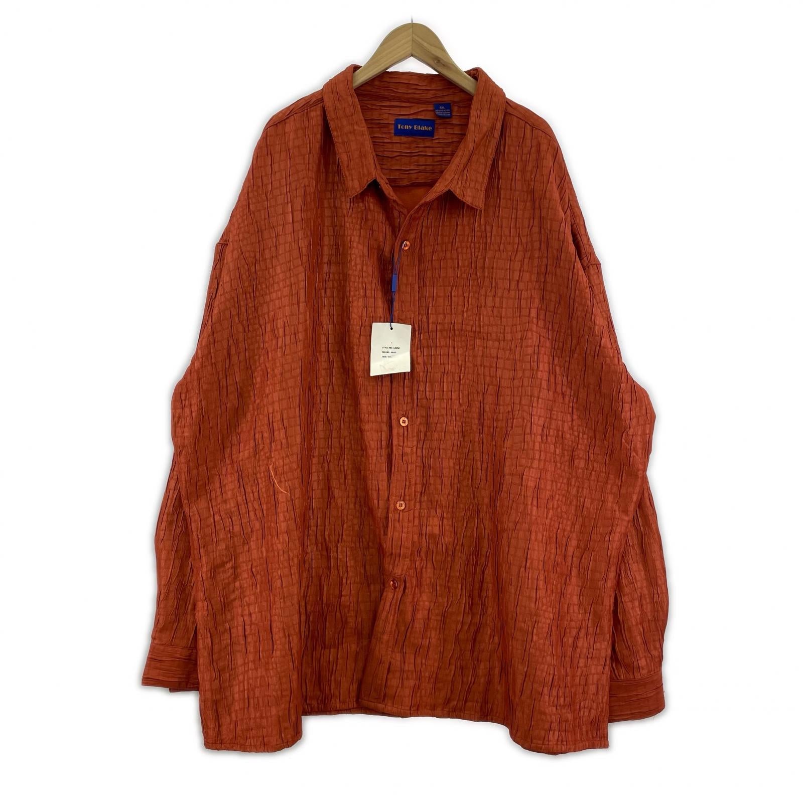 ジャケット プリーツシャツジャケット/5XL/オレンジ オレンジ