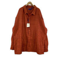 ジャケット プリーツシャツジャケット/5XL/オレンジ オレンジ