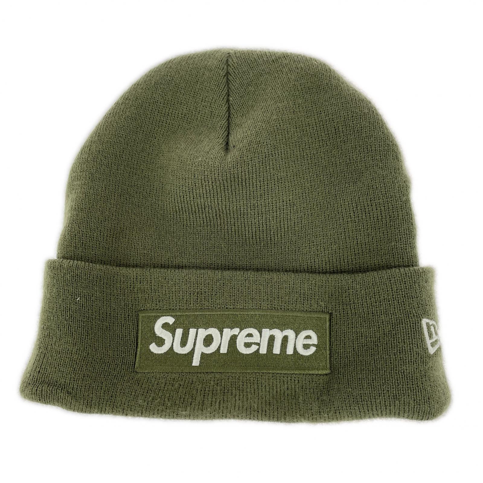 ニットキャップ ×New Era Box Logo Beanie Olive