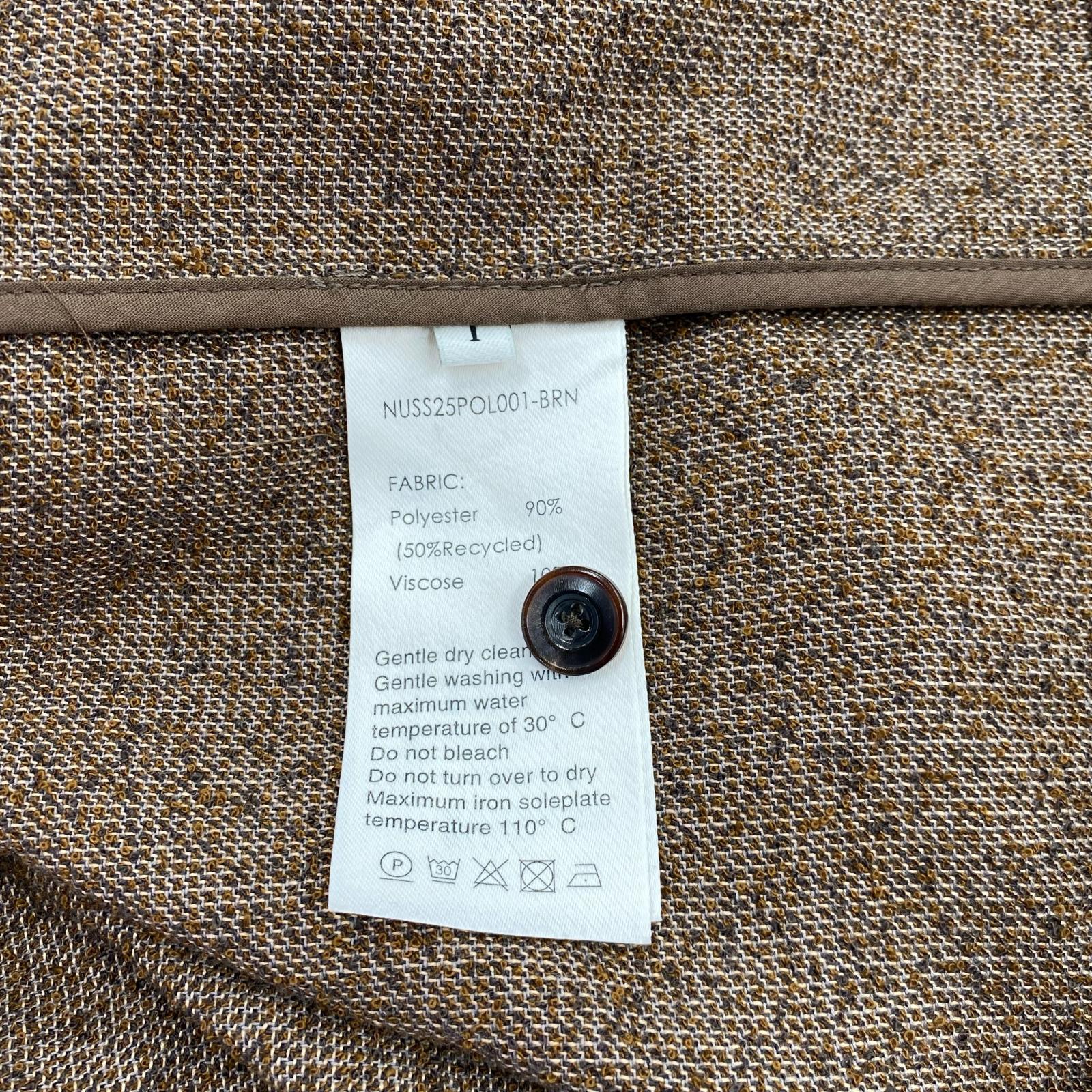 ジャケット NULLUS 25SS クロスデザインハーフスリーブシャツ 1 茶 1 ブラウン