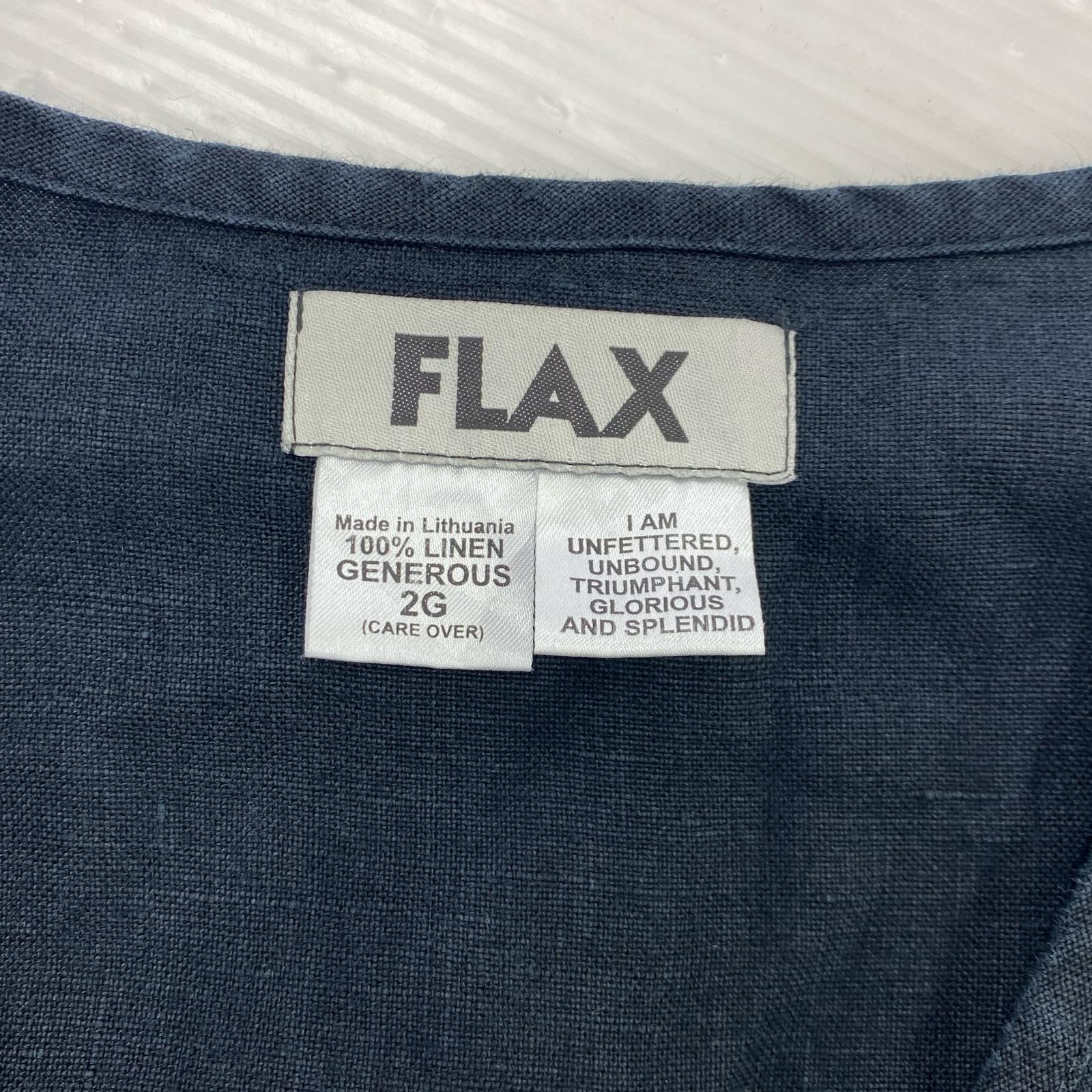 ジャケット 80s~ FLAX リネン ロング 黒 ブラック
