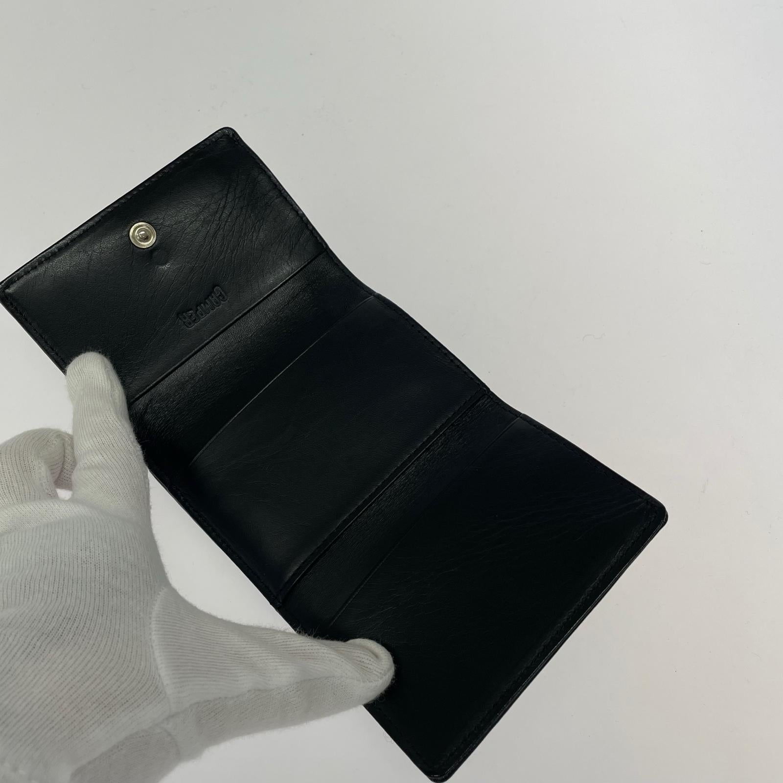 コンパクトウォレット 三つ折り財布 ブラック