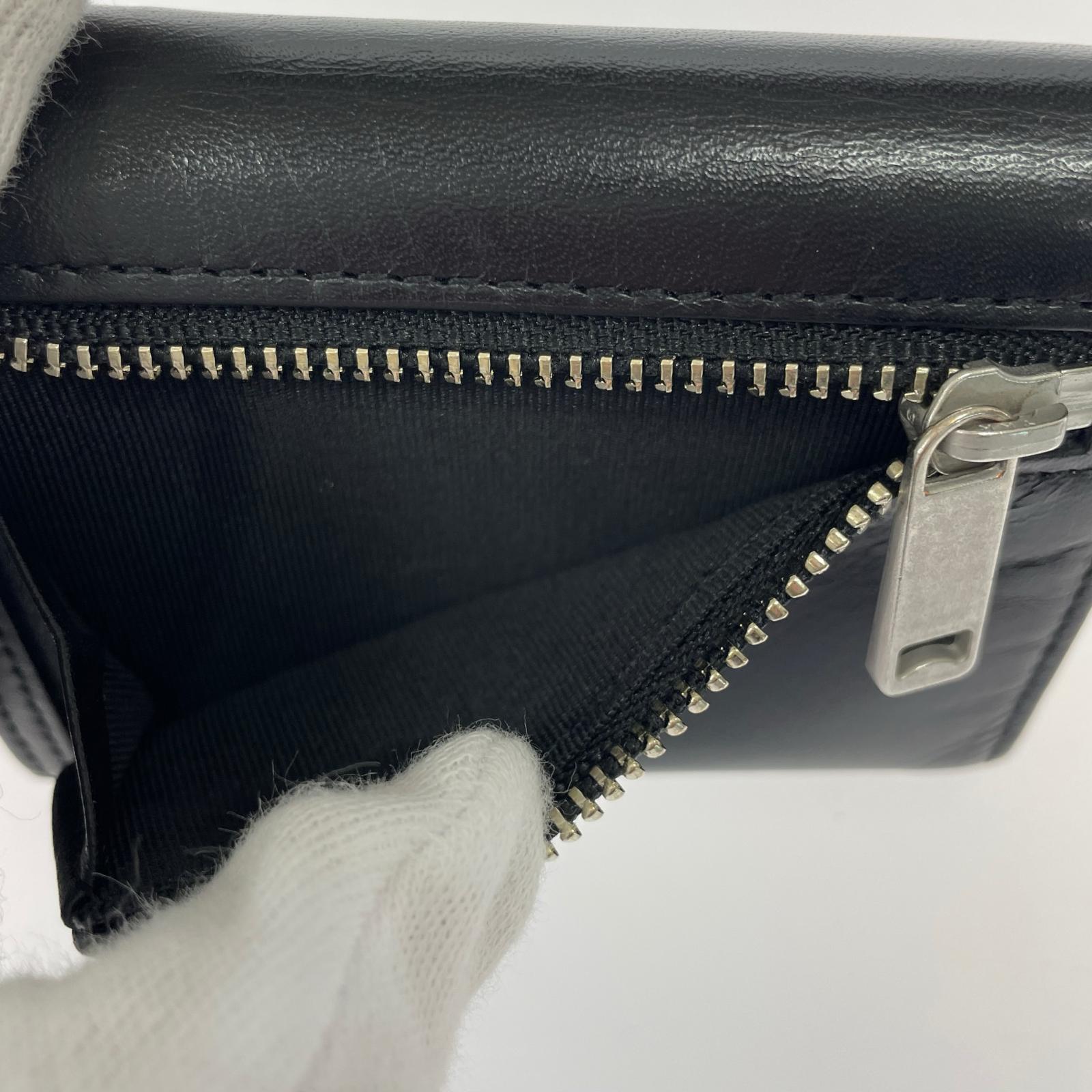 コンパクトウォレット 三つ折り財布 ブラック