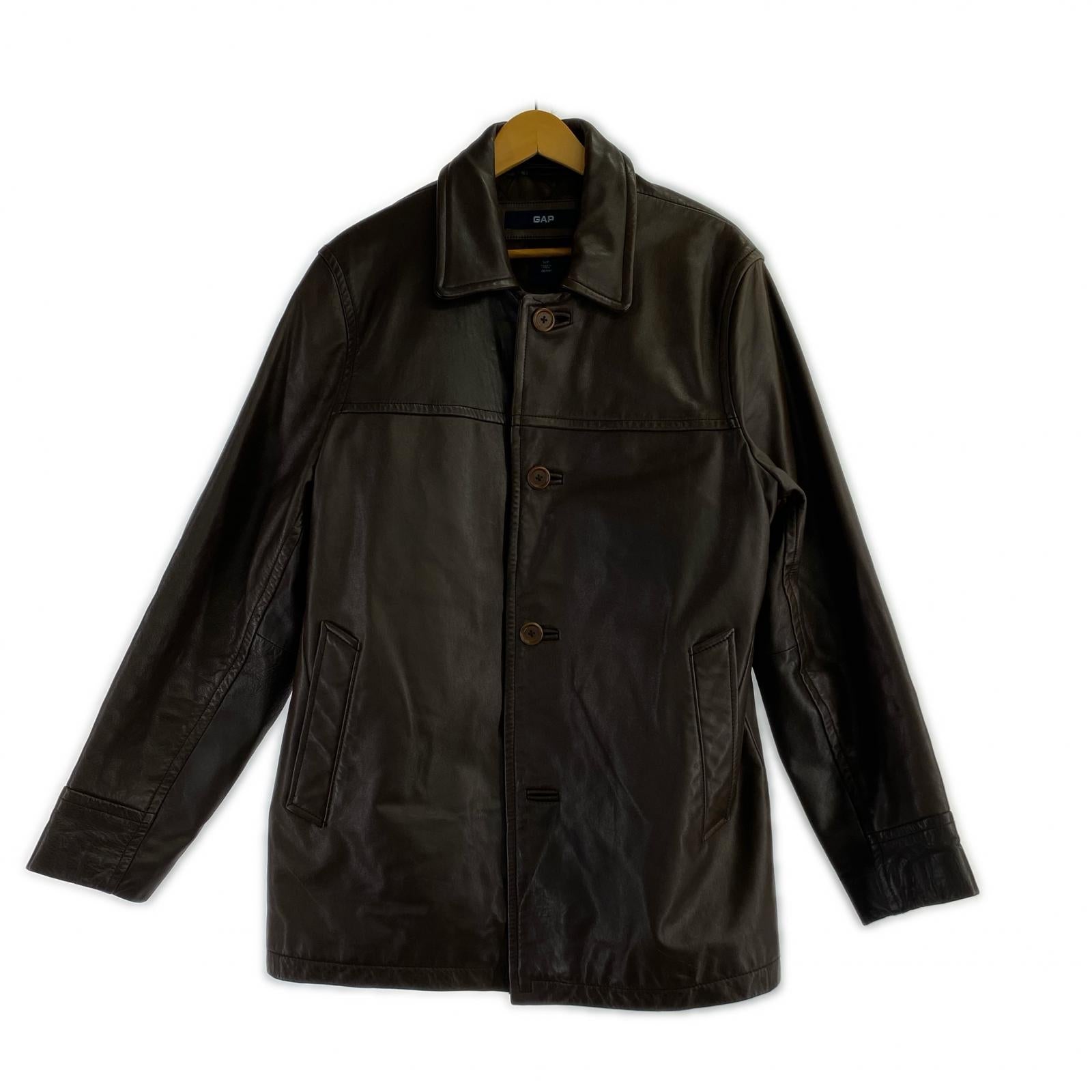 レザージャケット 00S OLD GAP 牛革レザーコート 茶 (S) S ブラウン