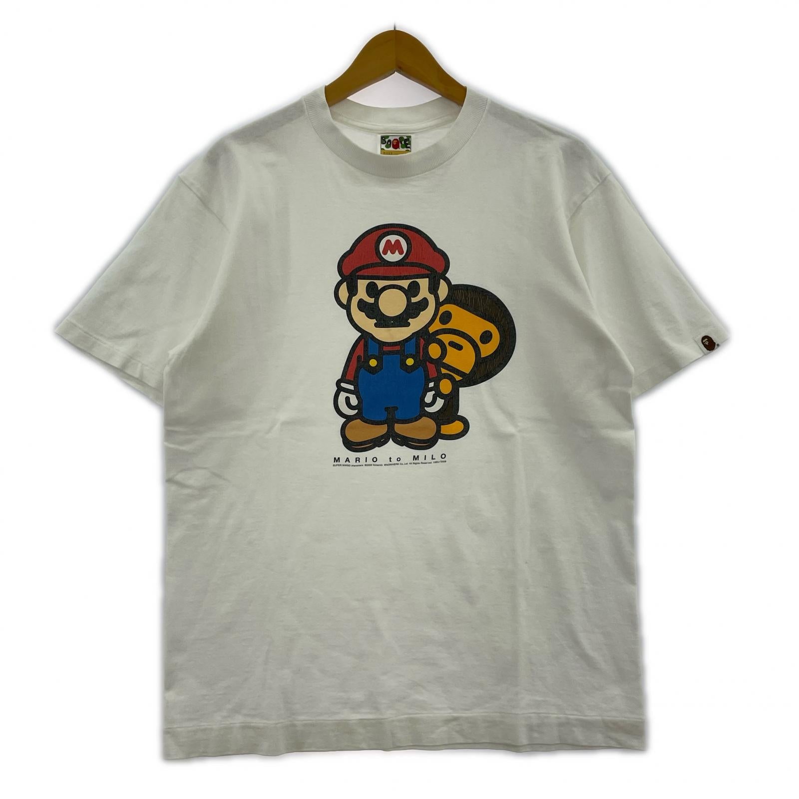 半袖Ｔシャツ A BATHING APE×SUPER MARIO 08SS マリオコラボ BABY MILO Tee M 白 M ホワイト
