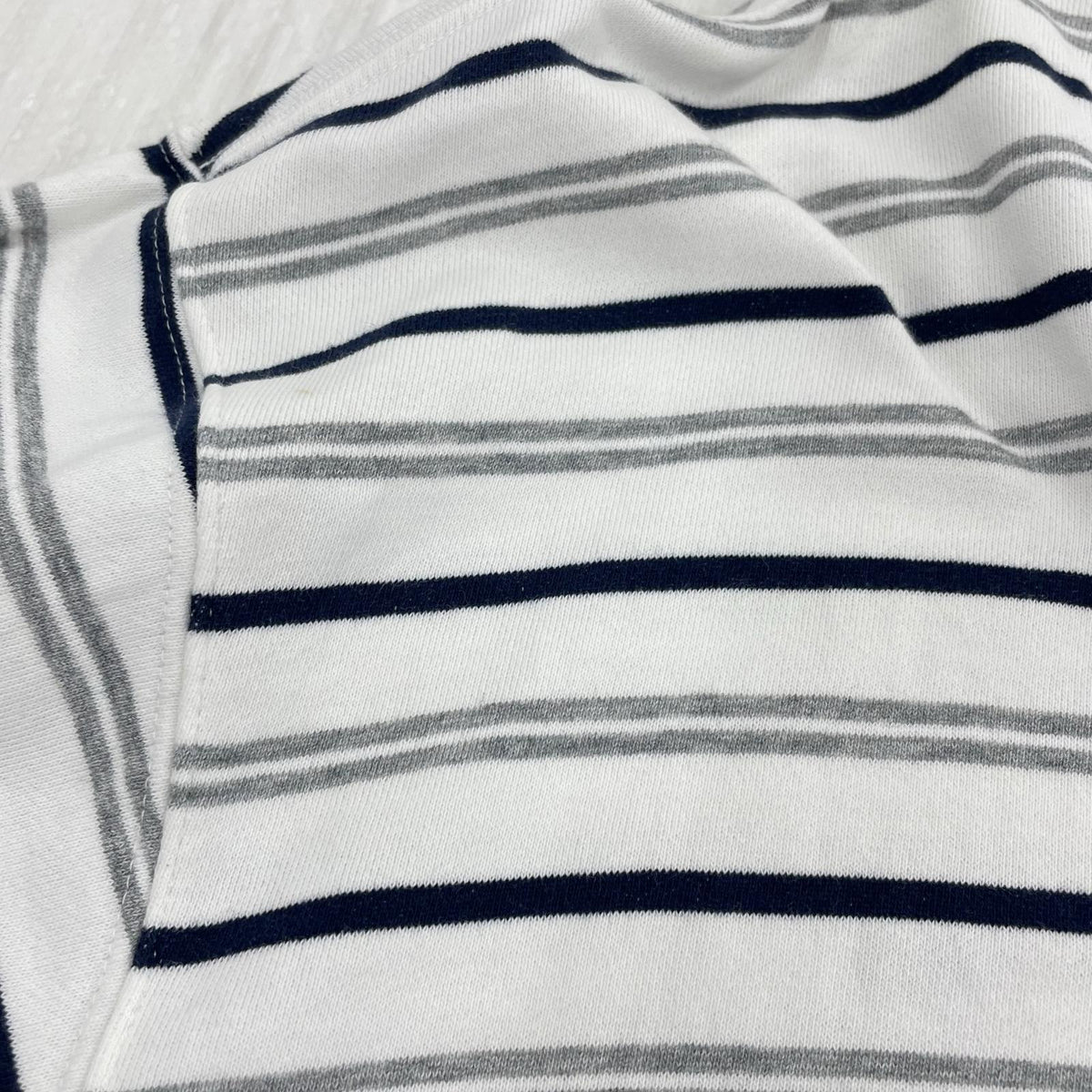 長袖Ｔシャツ スウェット　ボーダー 25PLS-C001 L ホワイト