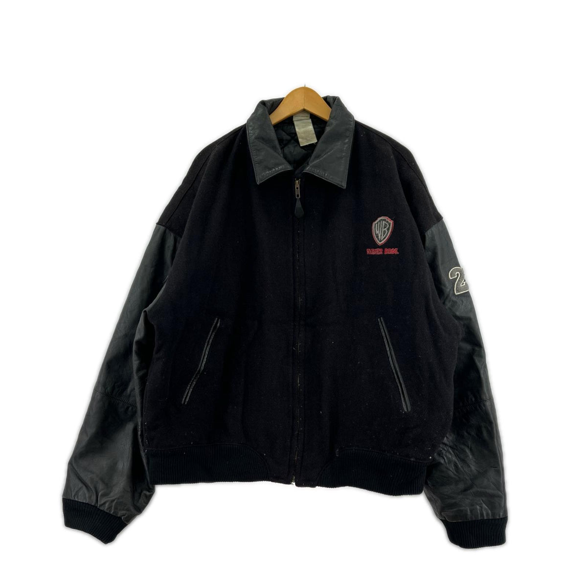 ジャケット 90s WARNER BROS スタジャン BLK XL ブラック