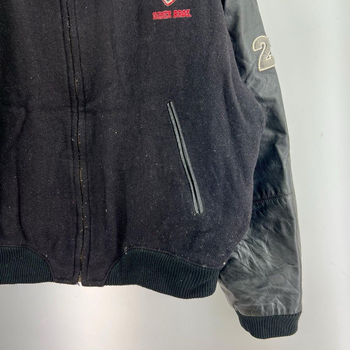 ジャケット 90s WARNER BROS スタジャン BLK XL ブラック