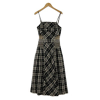 ワンピース ANDMARY/Nadia check long dress/BRN フリー ブラック